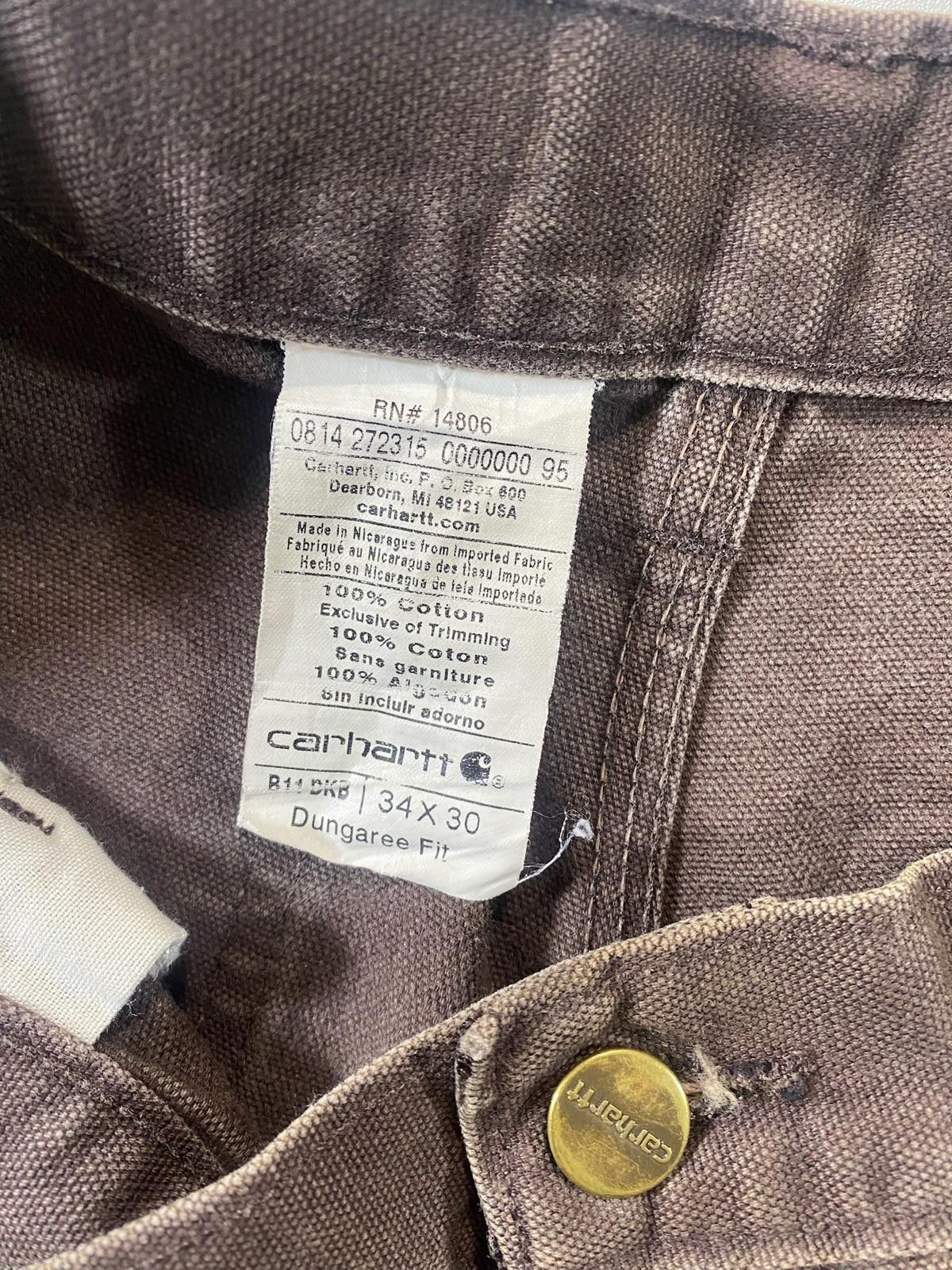 Unknown London Vintage Brown Carhartt Workwear Pants 34 Size US 34 / EU 50 - 7 Thumbnail
