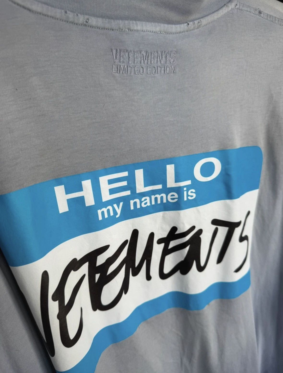 Vetements Vetements Hello My Name Is Washed T Shirt blue Size US M / EU 48-50 / 2 - 7 Thumbnail