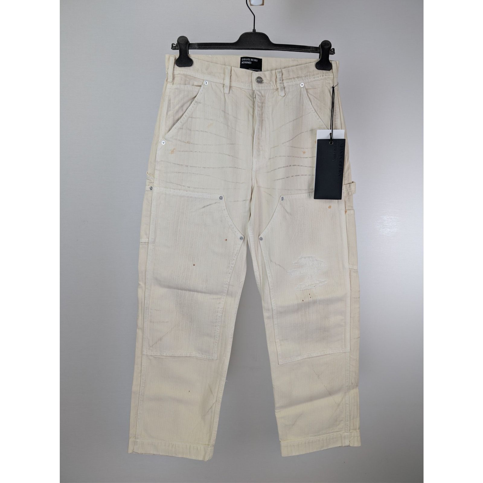 Enfants Riches Deprimes o1rshd1 Double Knee Paint Pants in White 32 Size US 32 / EU 48 - 10 Thumbnail