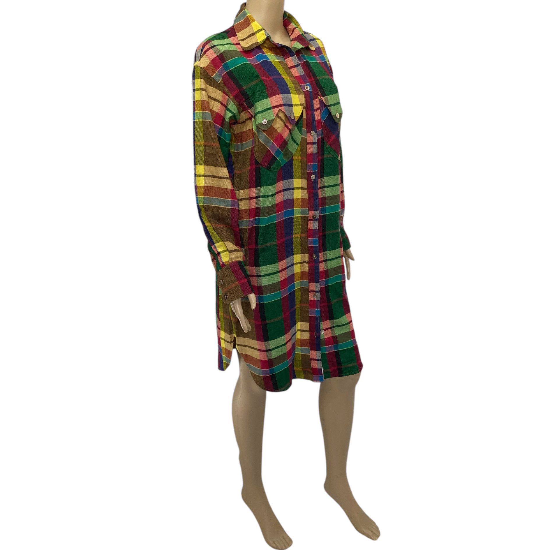Tsumori Chisato Multicolor Plaid Button Down Shirt Dress Size M / US 6-8 / IT 42-44 - 3 Thumbnail