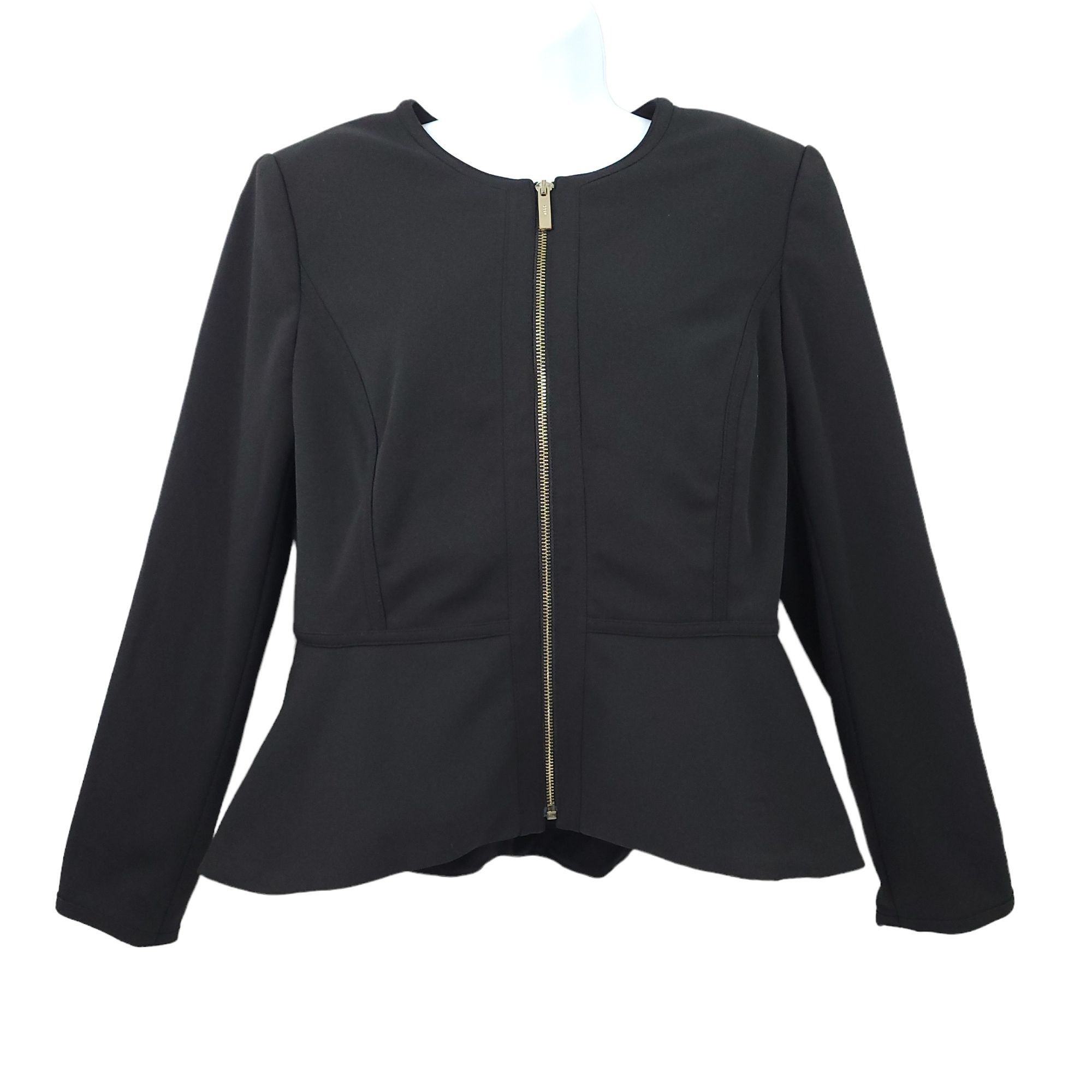 DKNY DKNY Collarless Peplum Hem Jacket Womens Size 12 Black Gold Size XL / US 12-14 / IT 48-50 - 2 Thumbnail