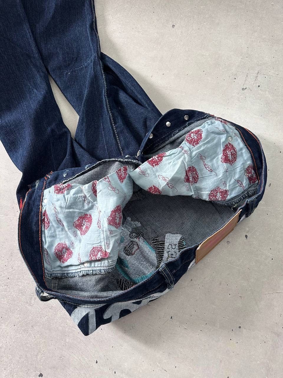 Ed Hardy Ed Hardy x Christian Audigier Jeans 34x32 Skull Denim Y2K Size US 34 / EU 50 - 12 Thumbnail
