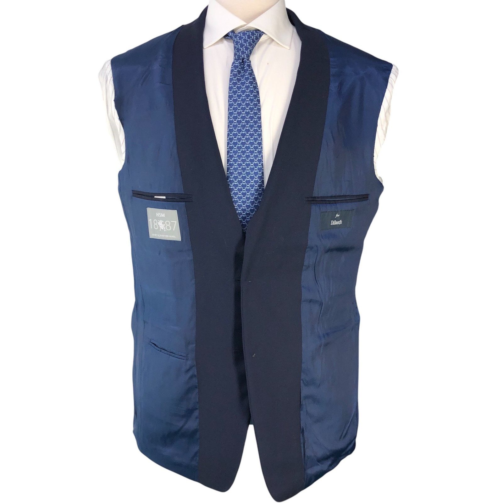 Hart Schaffner Marx Hart Schaffner Marx HSM Size 42L Blazer Navy Metal Buttons Size 42L - 14 Thumbnail