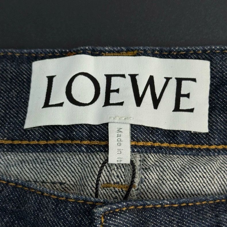 Loewe loewe Washed dark blue leather label turned-up denim shorts Size US 36 / EU 52 - 5 Thumbnail
