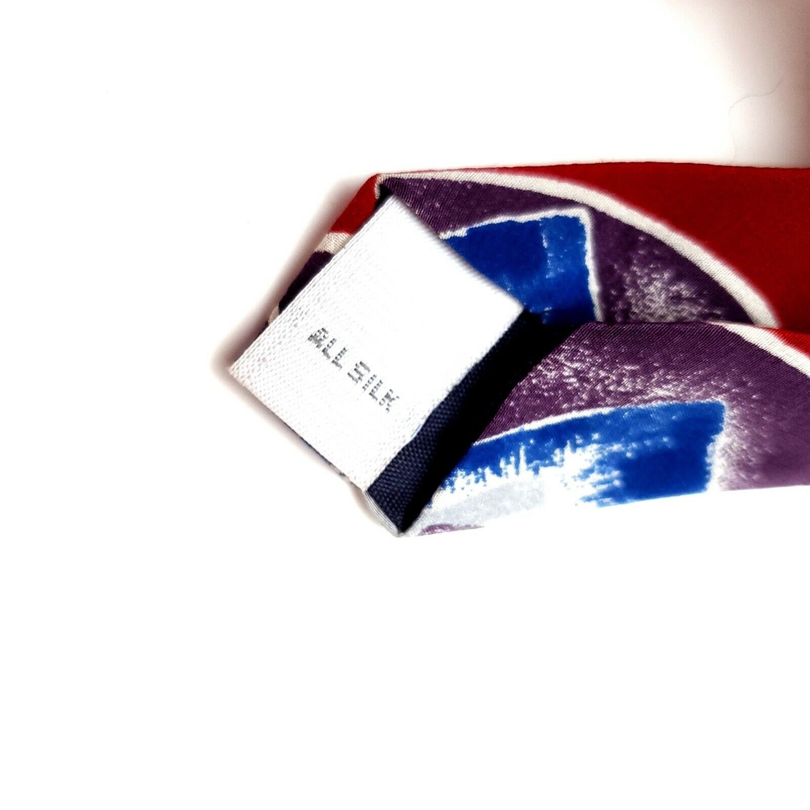 Pierre Cardin Pierre Cardin Silk Tie Red Blue Purple Print Wide Abstract Size ONE SIZE - 4 Thumbnail