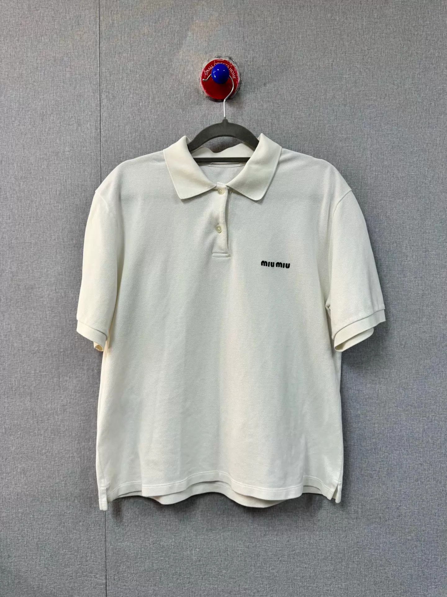 Miu Miu MIU MIU Embroidered Logo White Polo L Size L / US 10 / IT 46 - 1 Thumbnail