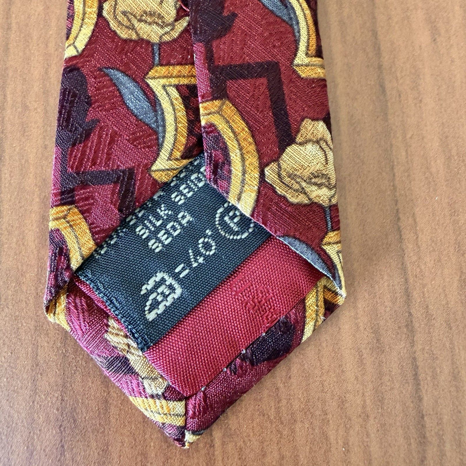 Ermenegildo Zegna Ermenegildo Zegna Silk Tie Burgundy Geometric Abstract 58" Size ONE SIZE - 10 Thumbnail