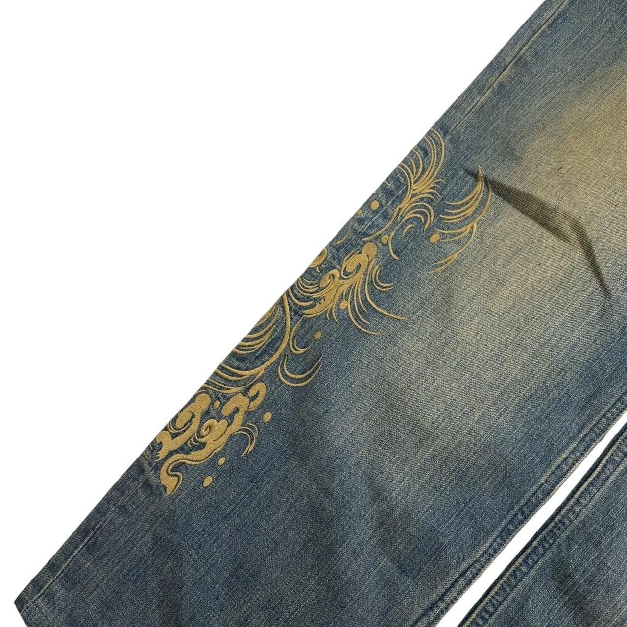 Karakuri Tamashii Karakuri Tamashii Embroidered Koi Japanese Jeans - Waist 33 Size US 33 - 3 Thumbnail