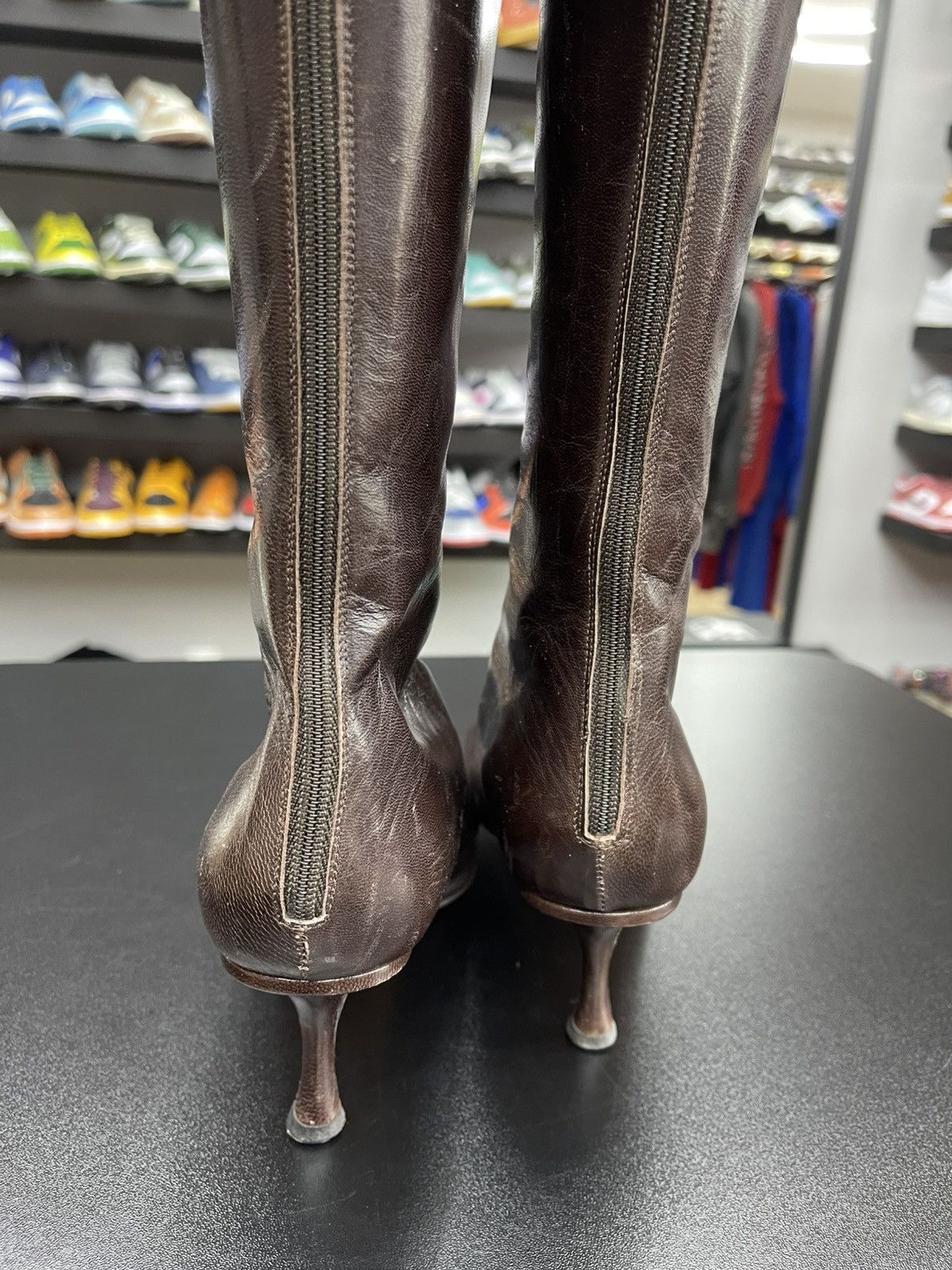 Jimmy Choo Size 7.5w - Jimmy Choo Women’s High Top Leather Heels Size US 7.5 / IT 37.5 - 4 Thumbnail