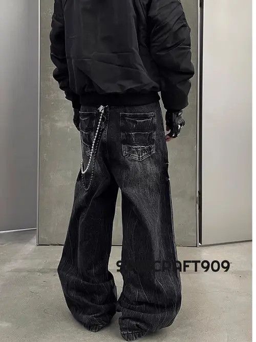 Jean Miyahara x Miho Baggy Baggy Wide Leg Flare Denim Jeans Size US 30 / EU 46 - 4 Thumbnail