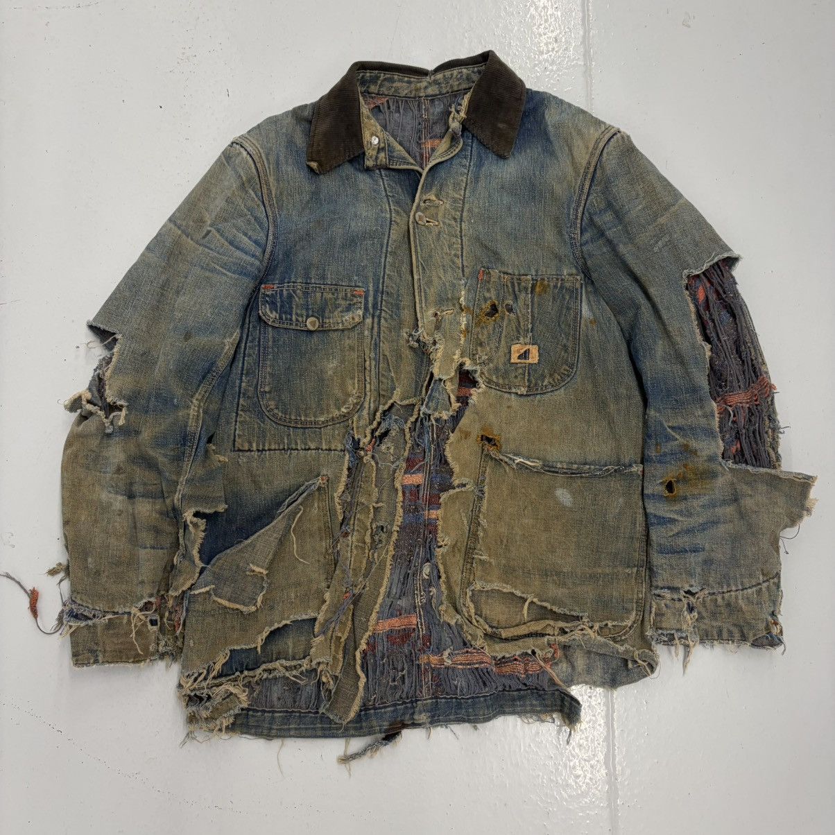 Sears Vintage 50s Hercules Denim Blanket Distressed Chore Jacket Size US M / EU 48-50 / 2 - 1 Thumbnail