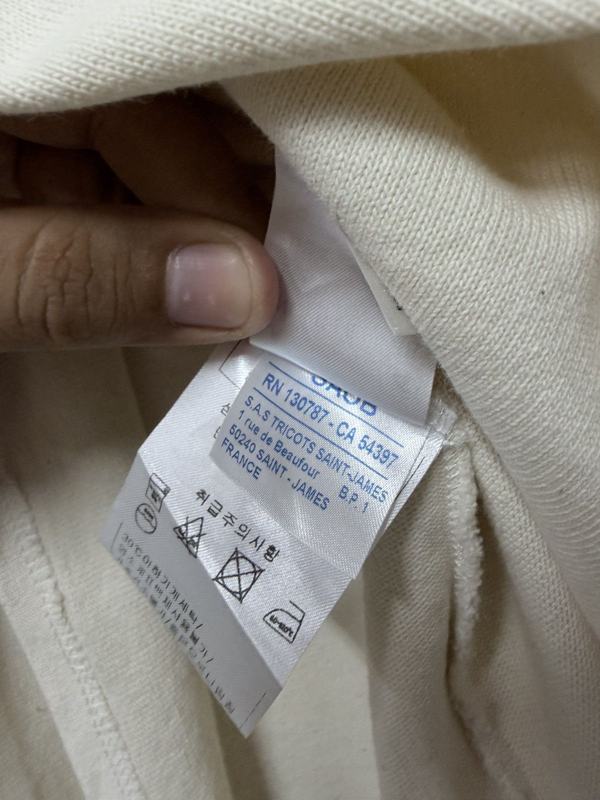 Saint James Saint James Beige Boat Neck Heavy Cotton Longsleeve Shirt Size US M / EU 48-50 / 2 - 20 Thumbnail