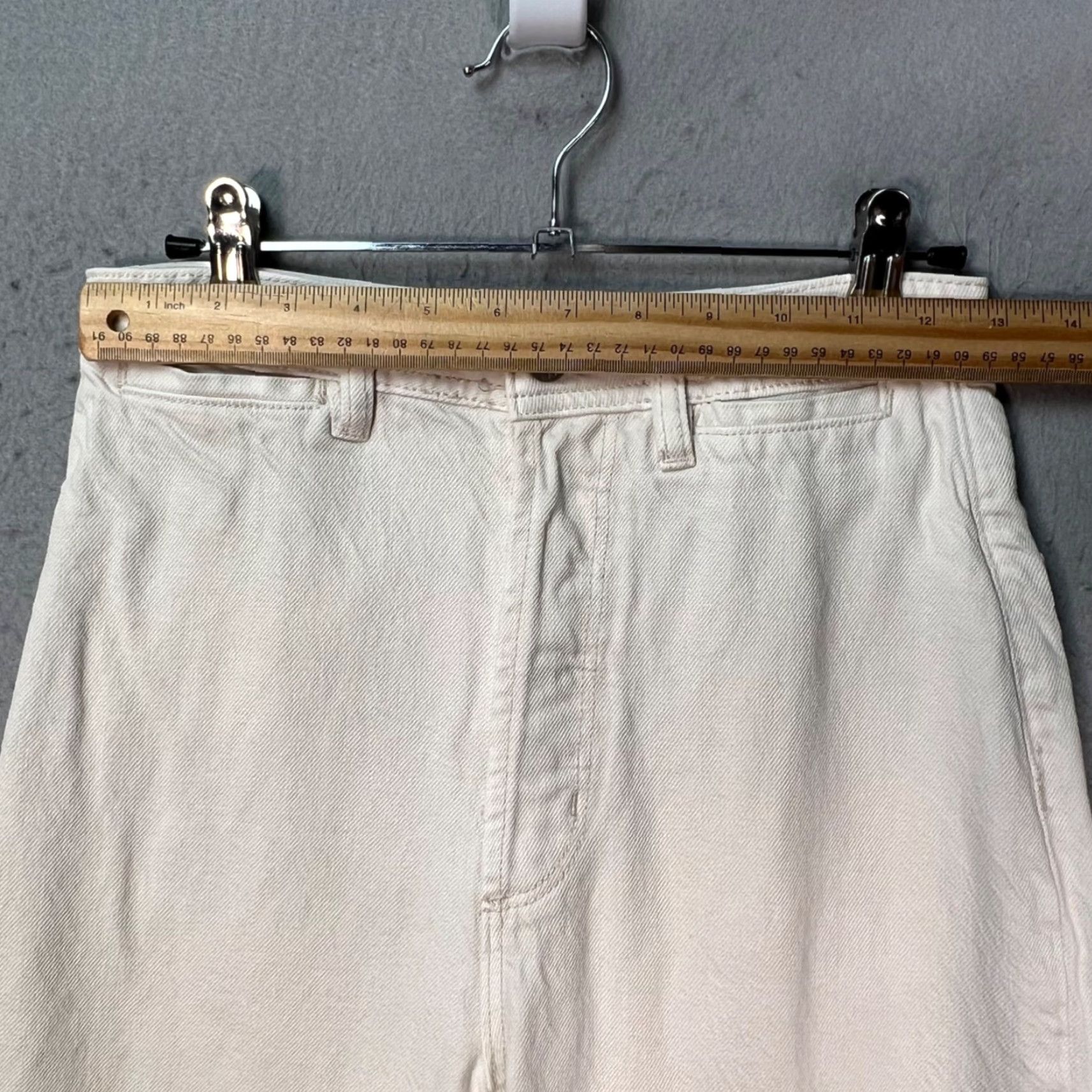 Vintage Rollas Womens 26 High Rise Wide-Leg Jeans Cotton Blend Denim White Tencel 5-Pocket Inseam 27 Size 26" / US 2 / IT 38 - 6 Thumbnail