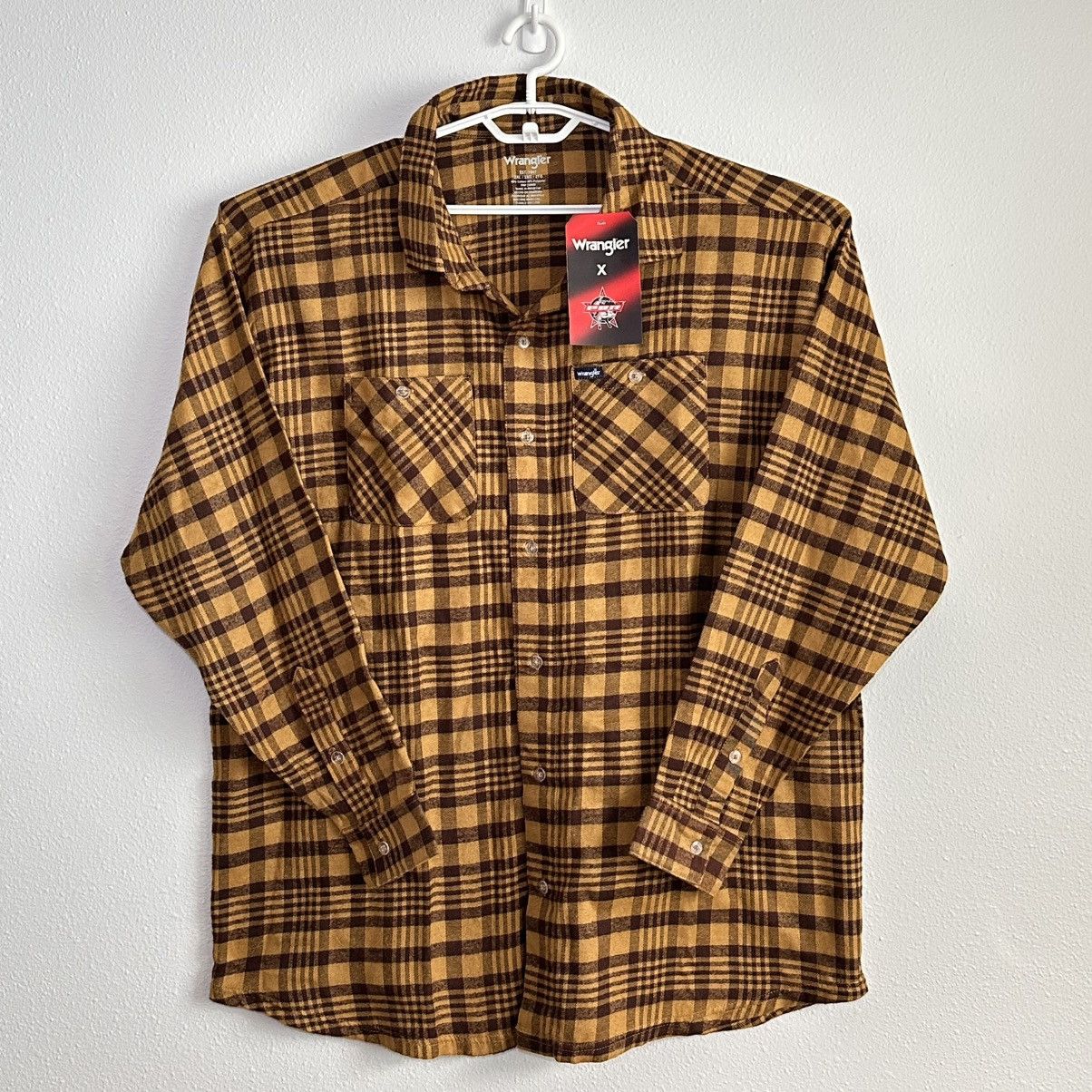 Wrangler Wrangler PBR Brown Plaid Western Button Down Shirt Men’s 2XL Size US XXL / EU 58 / 5 - 1 Thumbnail