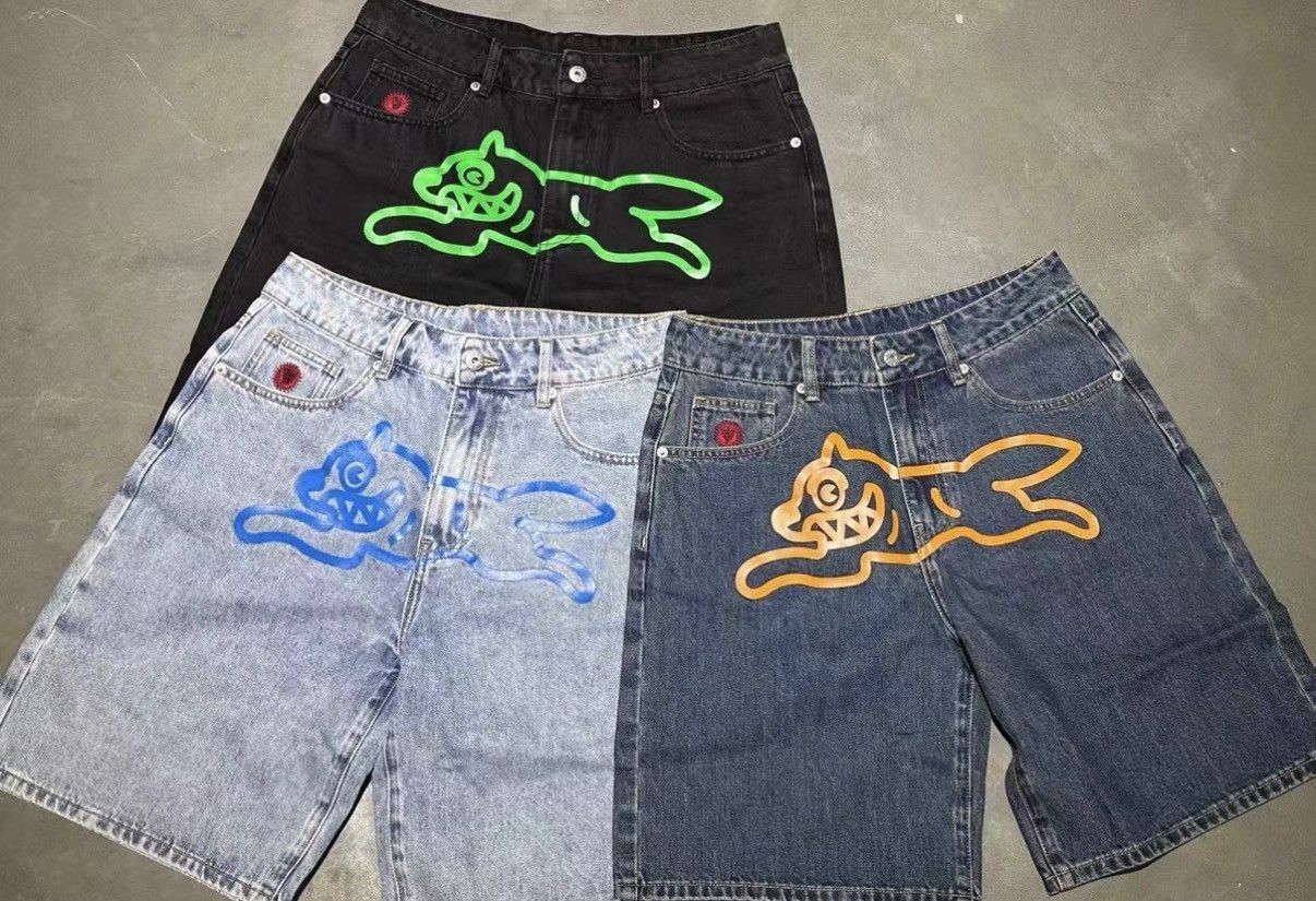 Billionaire Boys Club BBC ICECREAM Three-Color Flying Dog Denim Shorts Size US 34 / EU 50 - 1 Thumbnail