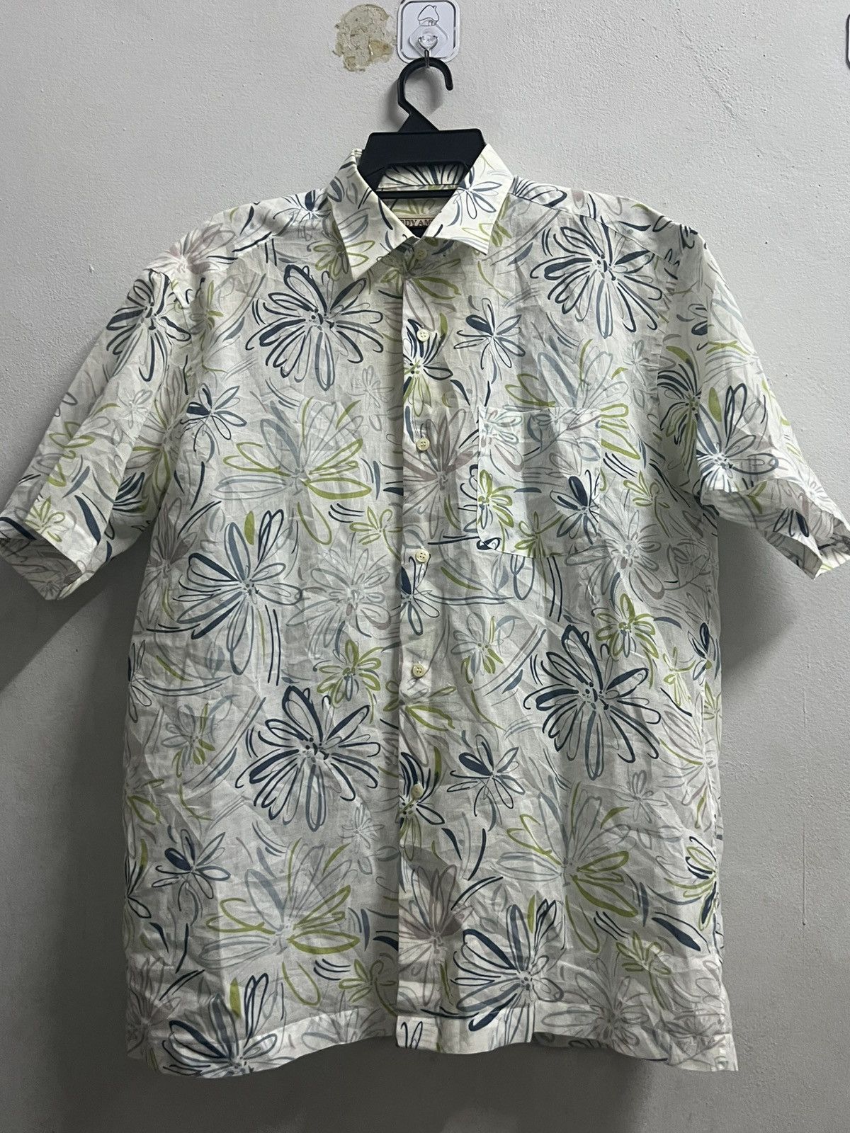 Hardy Amies × Vintage Hardy Amies Vintage Fitted Hawaii button up shortsleeve Size US L / EU 52-54 / 3 - 1 Thumbnail