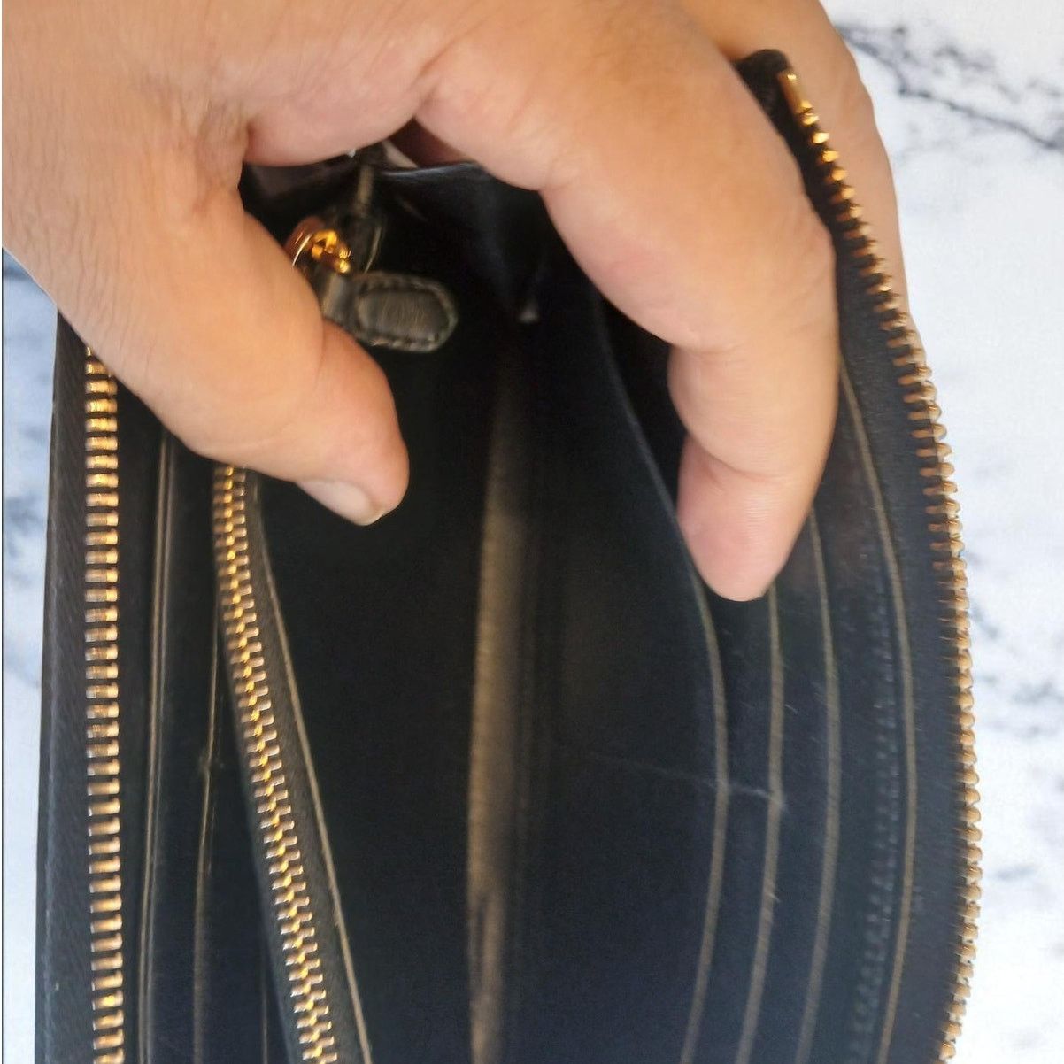 Prada Prada Tessuto Nylon Quilted Zip Around Wallet in Black Size ONE SIZE - 12 Thumbnail