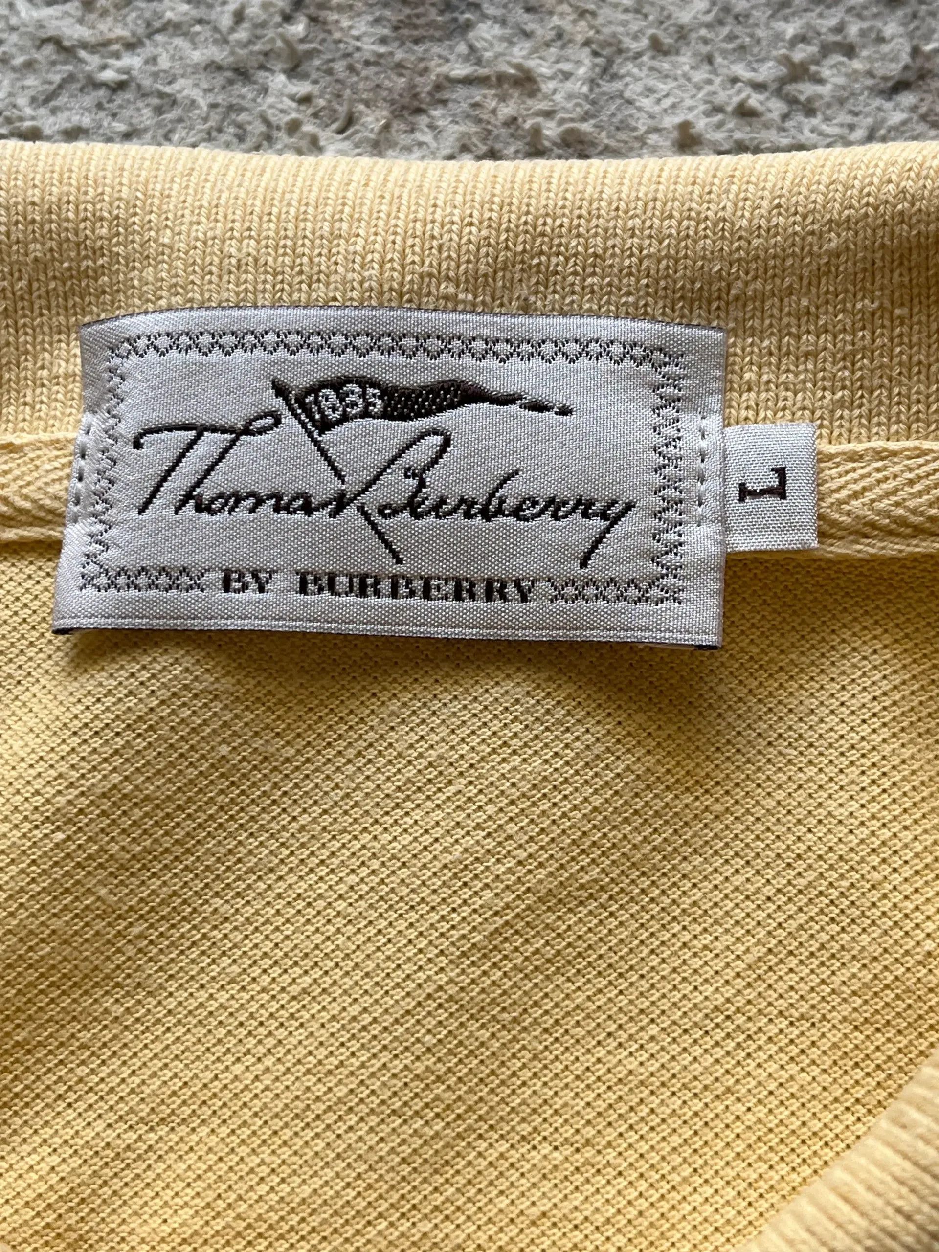 Burberry Thomas Burberry Sz L Polo Shirt Yellow Size US L / EU 52-54 / 3 - 2 Thumbnail