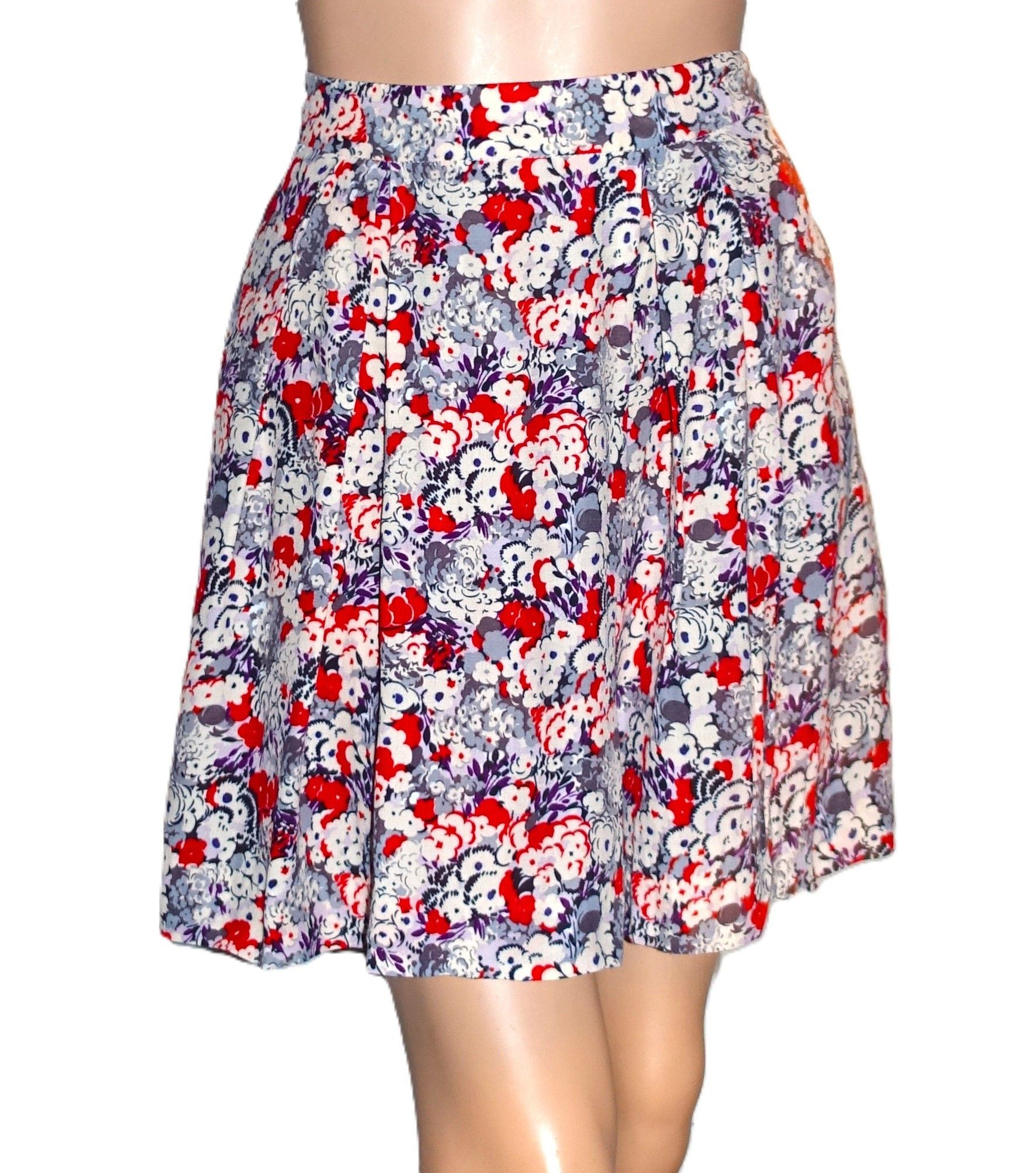 Other BCBGeneration Red Purple Floral Skirt 12 Size 32" / US 10 / IT 46 - 1 Thumbnail