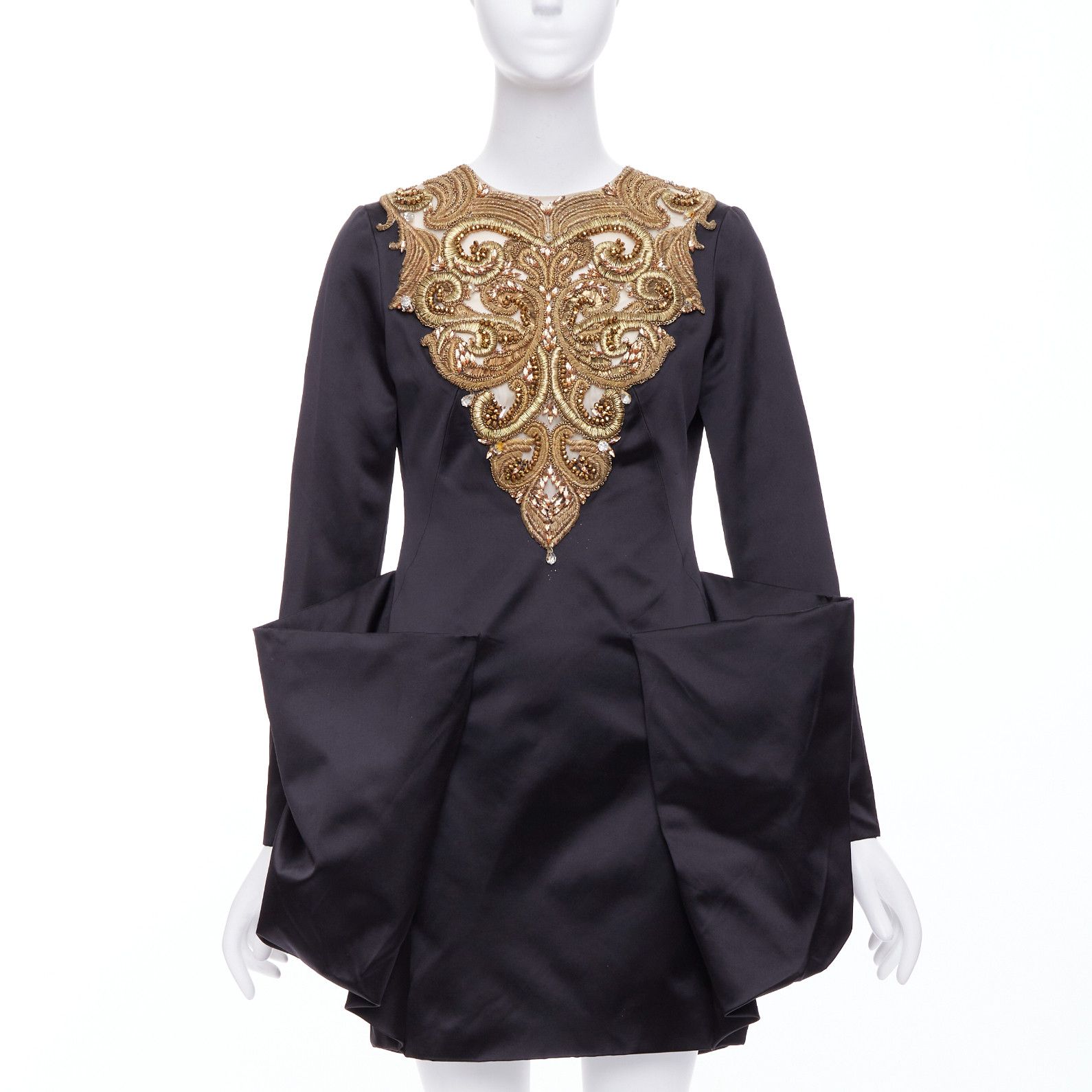Alexander McQueen ALEXANDER MCQUEEN AW2010 Angels Demons black gold bead structural dress IT40 S Size S / US 4 / IT 40 - 1 Thumbnail