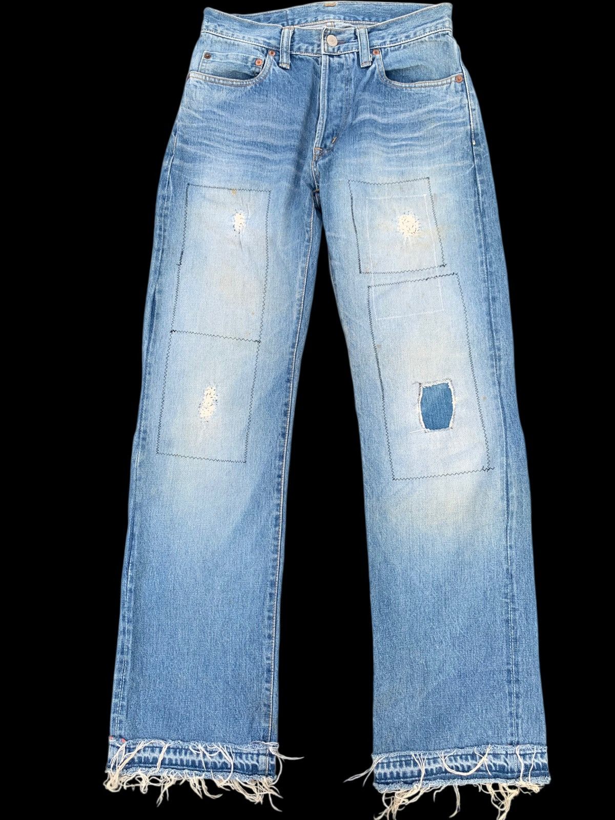 VINTAGE BLUE BLUE JAPAN INDIGO SELVEDGE DISTRESSED DENIM