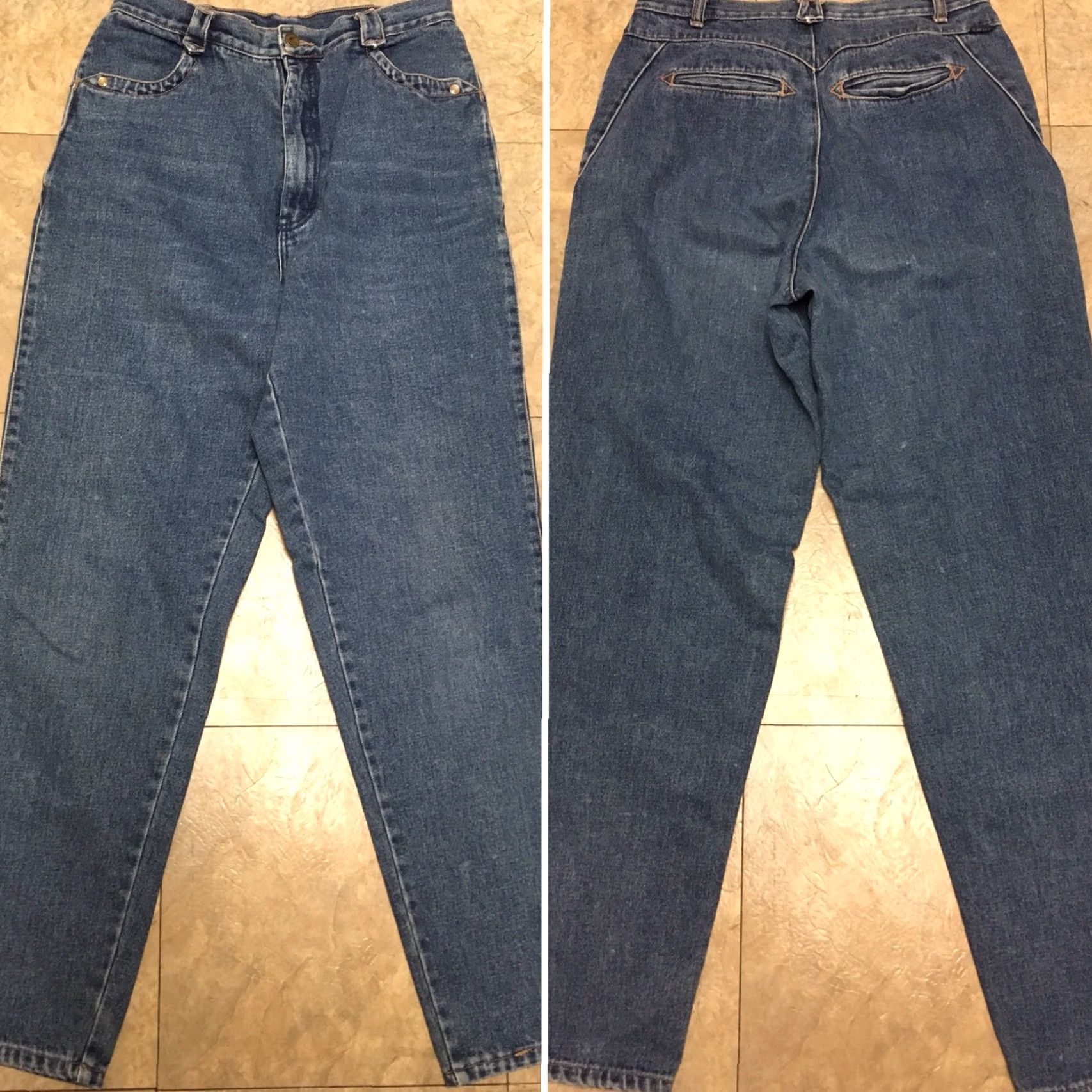 Vintage VINTAGE Seattle Blues Jeans High Waist 80s Tapered Leg Jeans, Size 15, 30.5 in Waist, 31.5 in Inseam, Blue, Denim, Juniors, Casual, Mens Girls Womens Size 36" / US 14 / IT 50 - 7 Thumbnail
