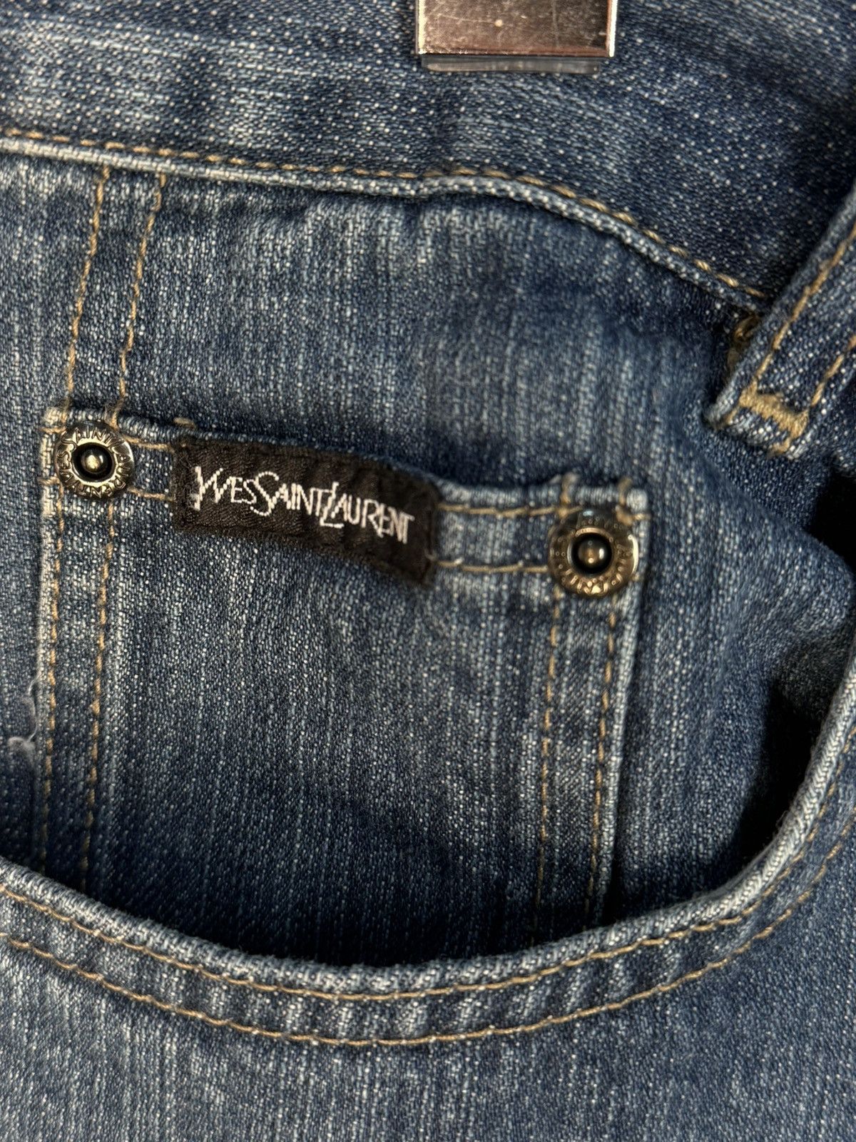 Yves Saint Laurent 34x30 YSL Jeans Denim Pants Indigo Selvedge Vintage Yves Size US 34 / EU 50 - 6 Thumbnail