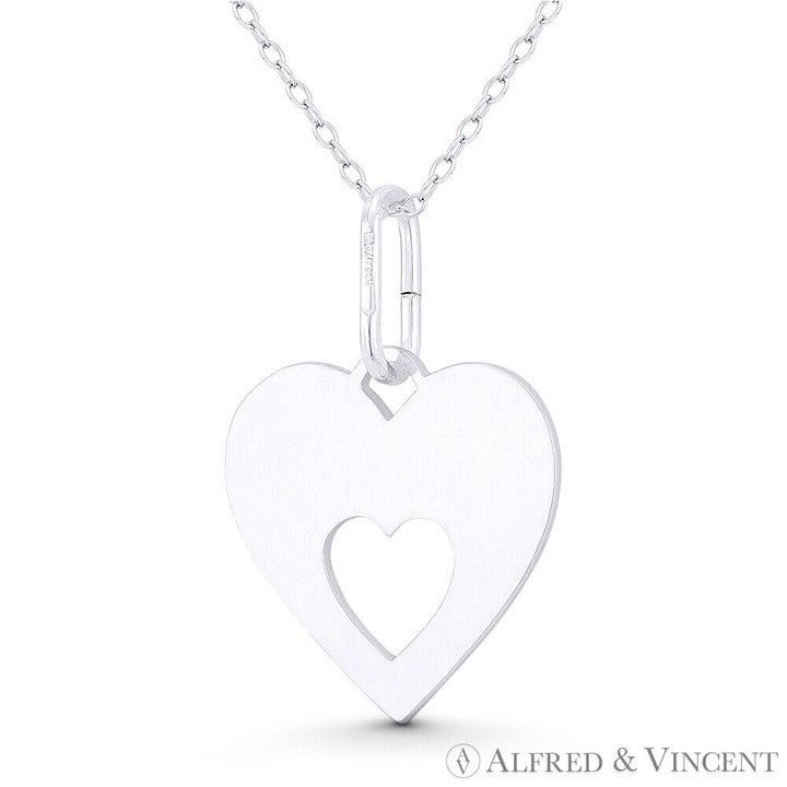 Other Double-Heart Love Charm Flat Pendant in .925 Sterling Silver Size ONE SIZE - 1 Preview