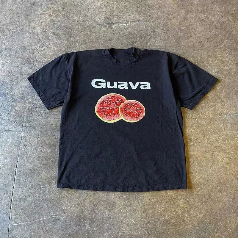 Vintage Black retro guava print cotton t-shirt Size US M / EU 48-50 / 2 - 1 Thumbnail