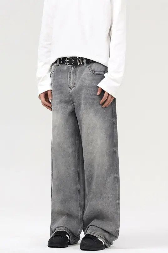 VIBE American high street distressed loose straight baggy jeans Size US 32 / EU 48 - 2 Thumbnail