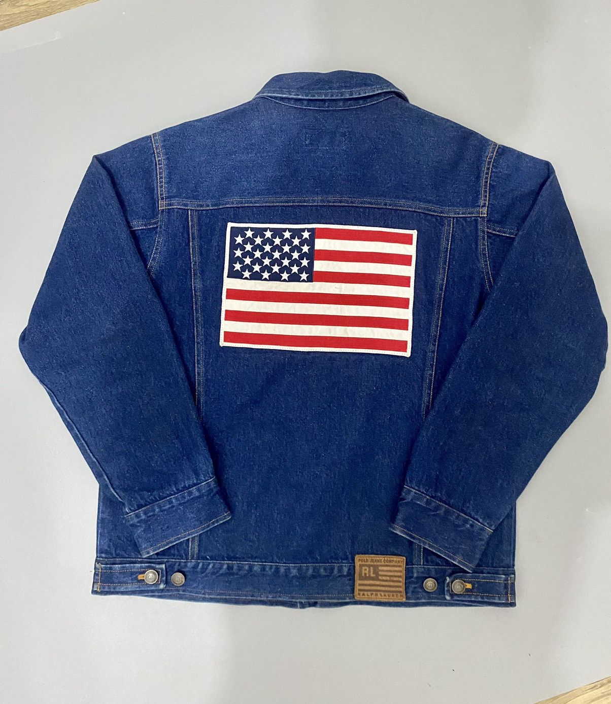 Ralph Lauren 💥American Flag💥Vintage Ralph Laurent Denim Jacket Size US M / EU 48-50 / 2 - 4 Thumbnail