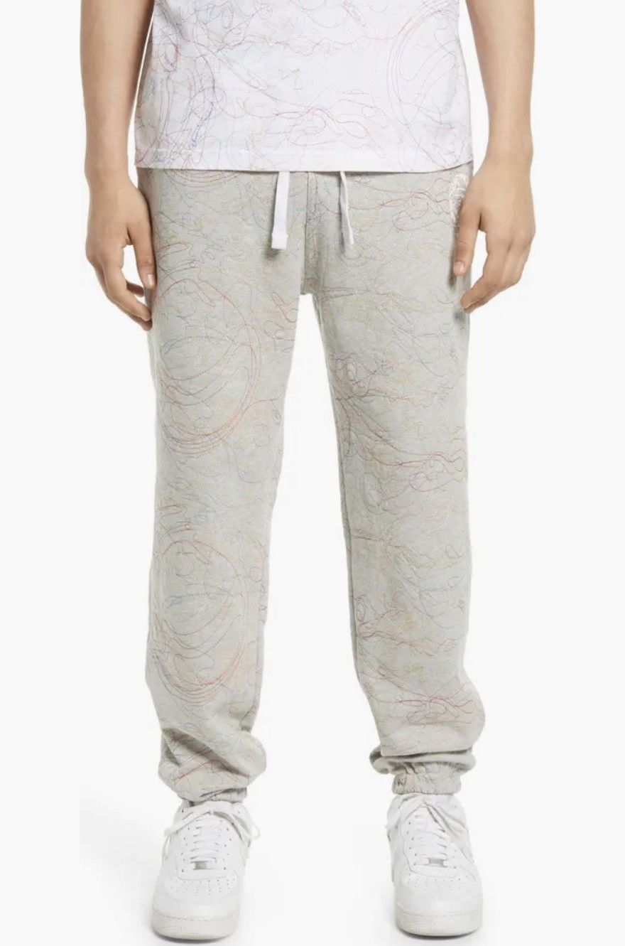 image of Billionaire Boys Club Embroidered Looper Sweatpants in Grey, Men's (Size 32)