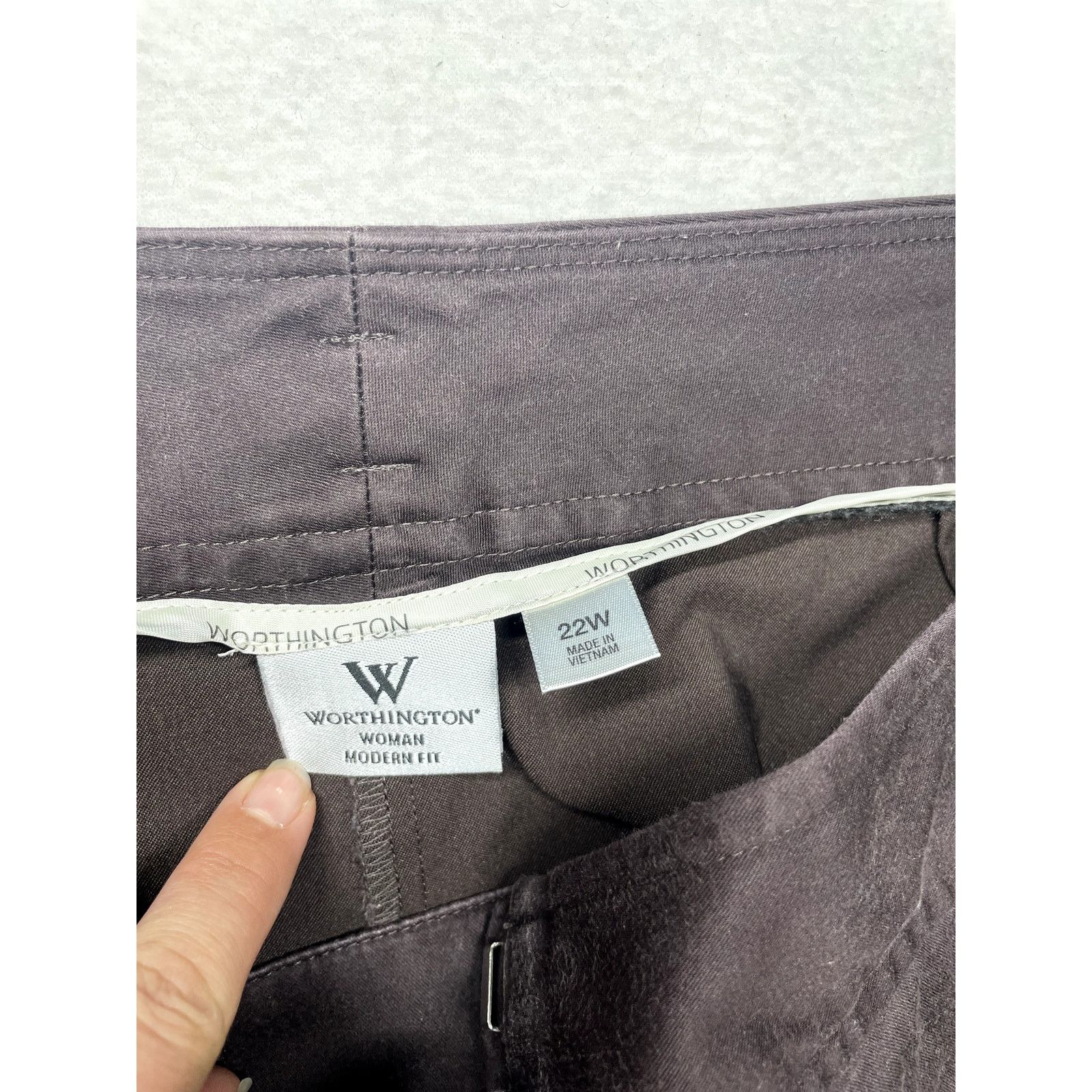 Worthington Worthington Womens Brown Plus-Size Capris - Size 22W Size 22" - 3 Thumbnail