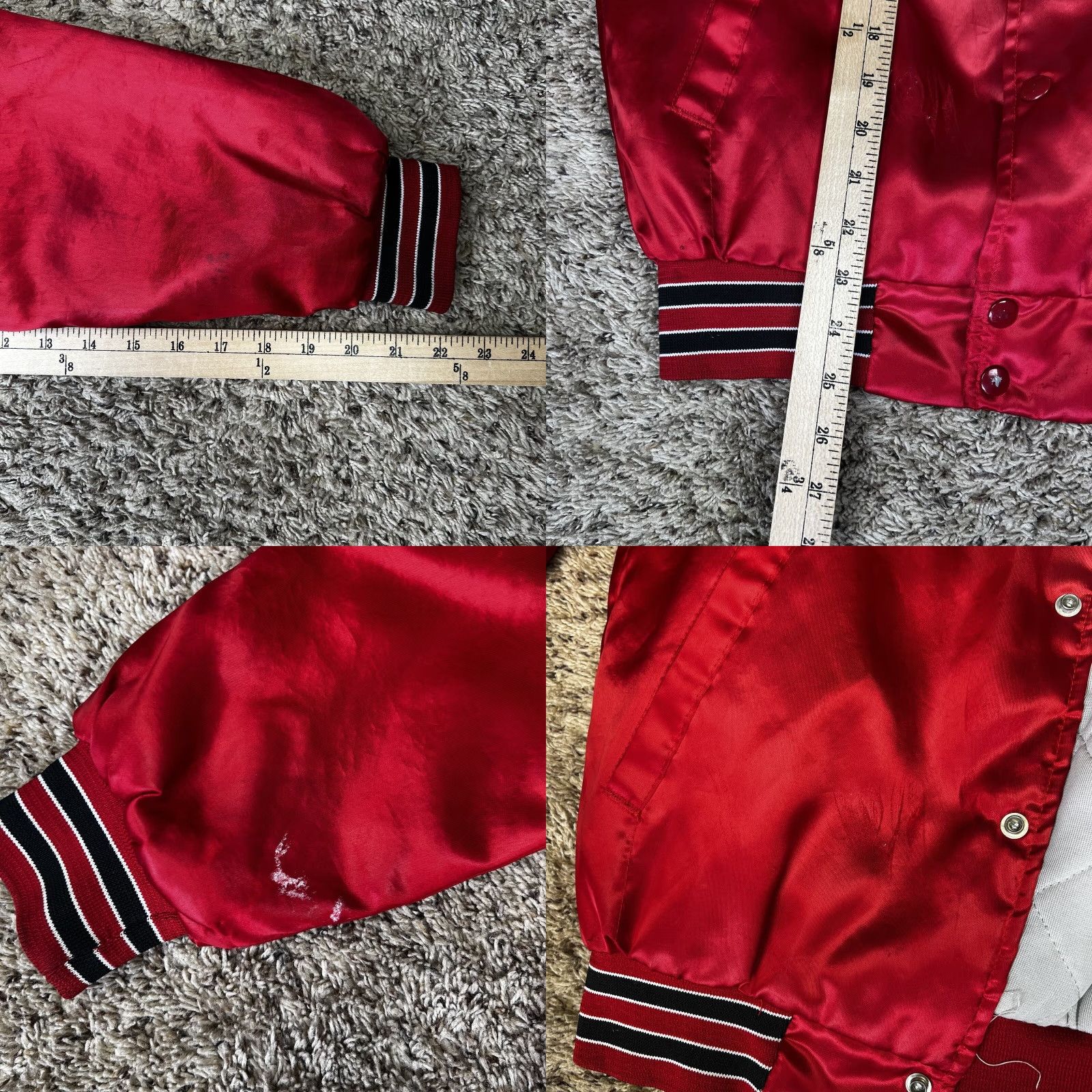 Vintage VINTAGE Swingster Chicago Bulls Satin Bomber Jacket Adult Small Red 90s Basketball NBA Embroidered Logo Size US S / EU 44-46 / 1 - 9 Thumbnail
