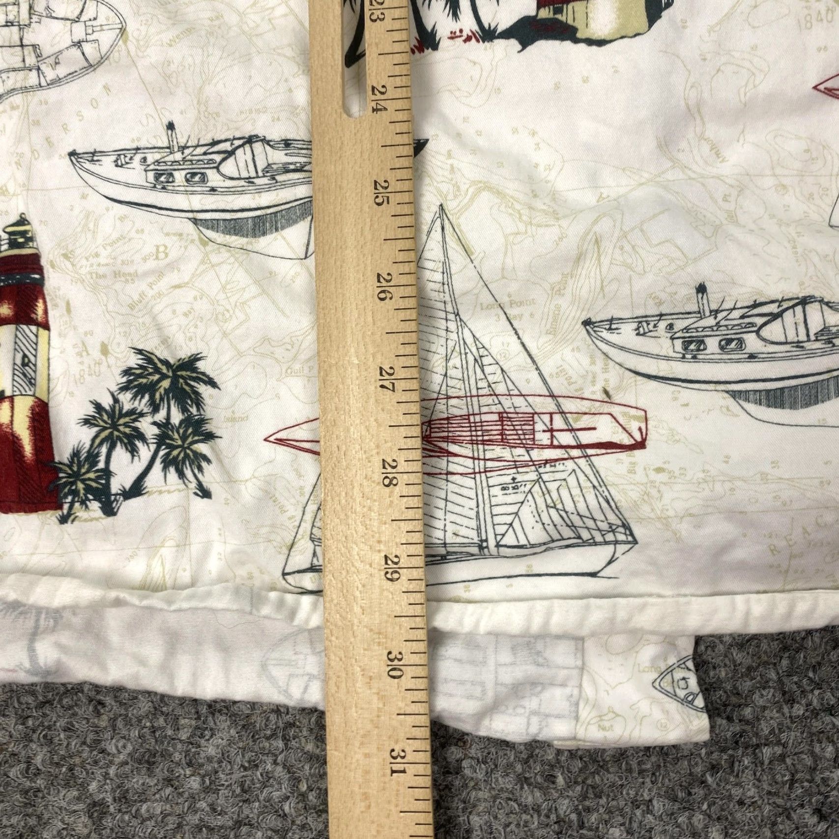Nautica MICHAEL AUSTIN Nautical Graphic Print Button-Up Shirt Mens 2XL White Short Sleeve Size US XXL / EU 58 / 5 - 7 Thumbnail