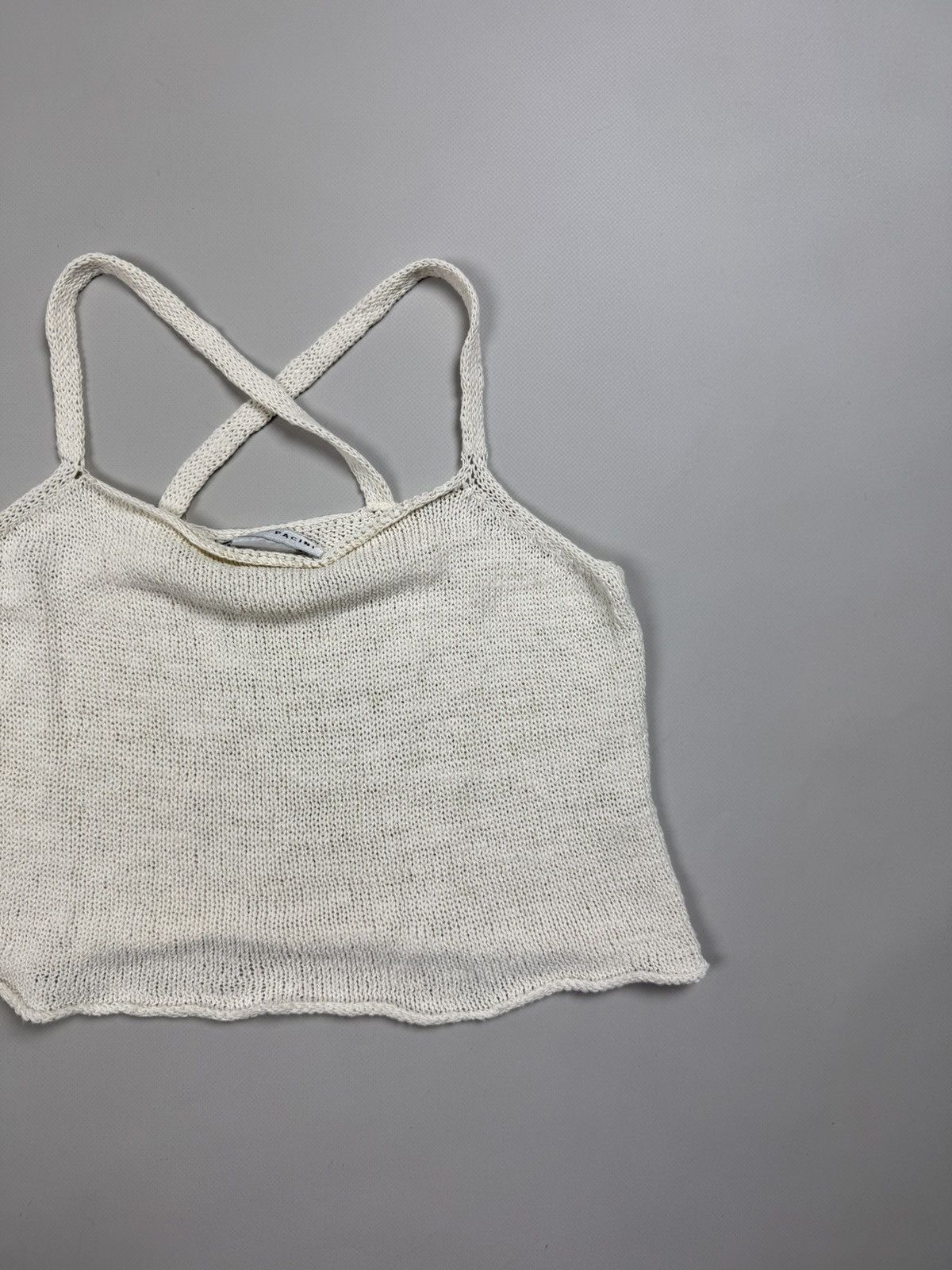 Sarah Pacini Sarah Pacini Y2K AvantGarde Cropped Knit Sleeveless Tank Top Size ONE SIZE - 3 Thumbnail