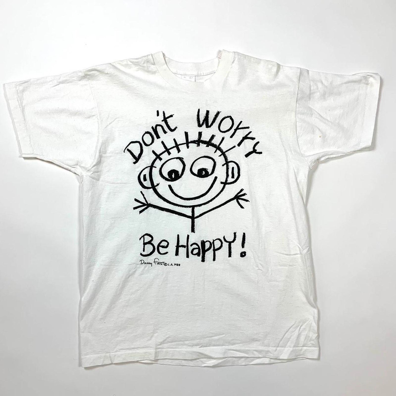 Vintage 1988 Dont Worry Be Happy T Shirt Size US XL / EU 56 / 4 - 2 Thumbnail
