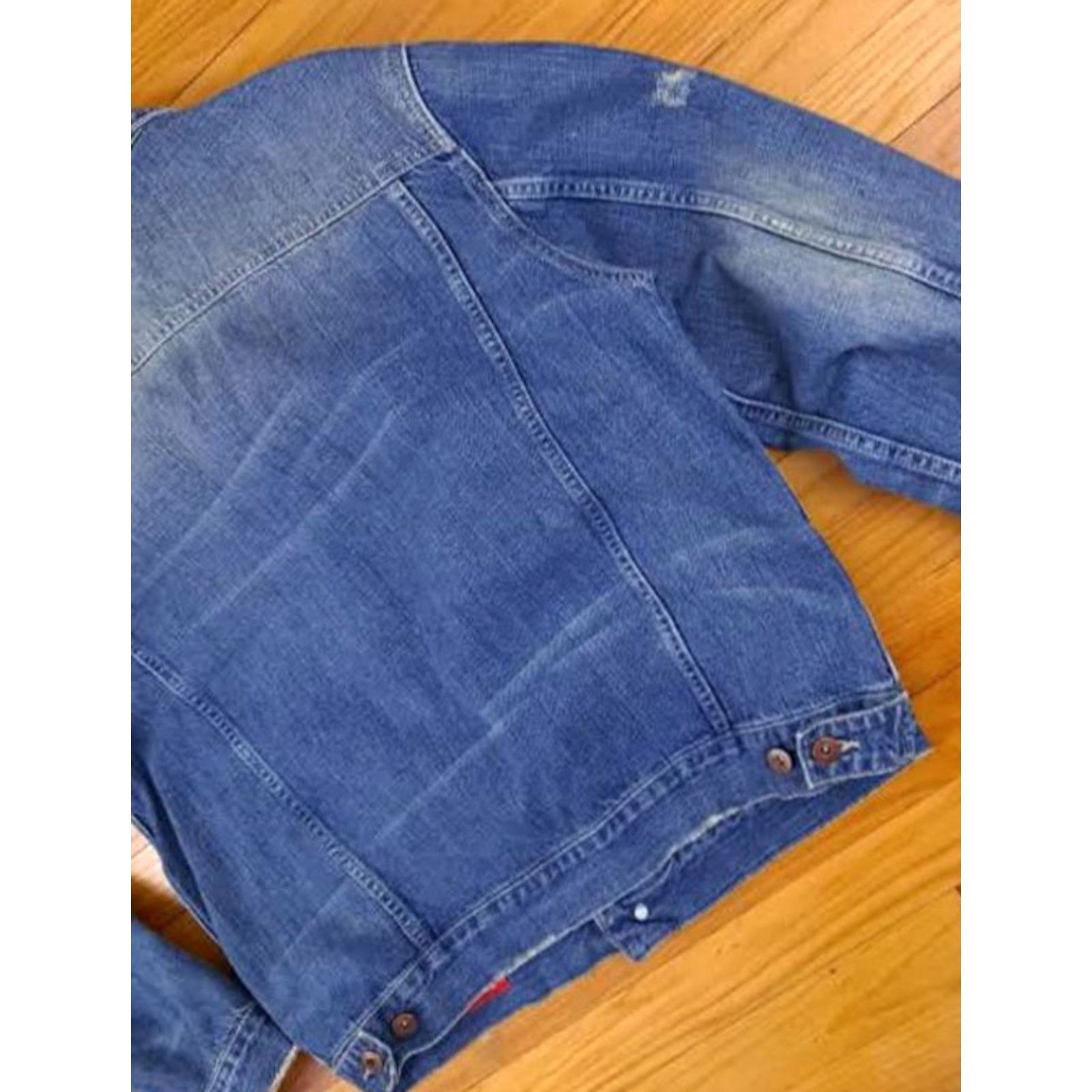 X-LARGE VINTAGE Denim Laboratory X2 Blue Jeans Bomber Jacket XL Men Blue Denim bom ber Jacket Size US 36 / EU 52 - 7 Thumbnail