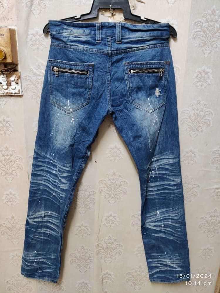 Japanese Brand ROOTS THREE JEANS DISTRESSED AVANT GARDE Size US 35 - 2 Thumbnail