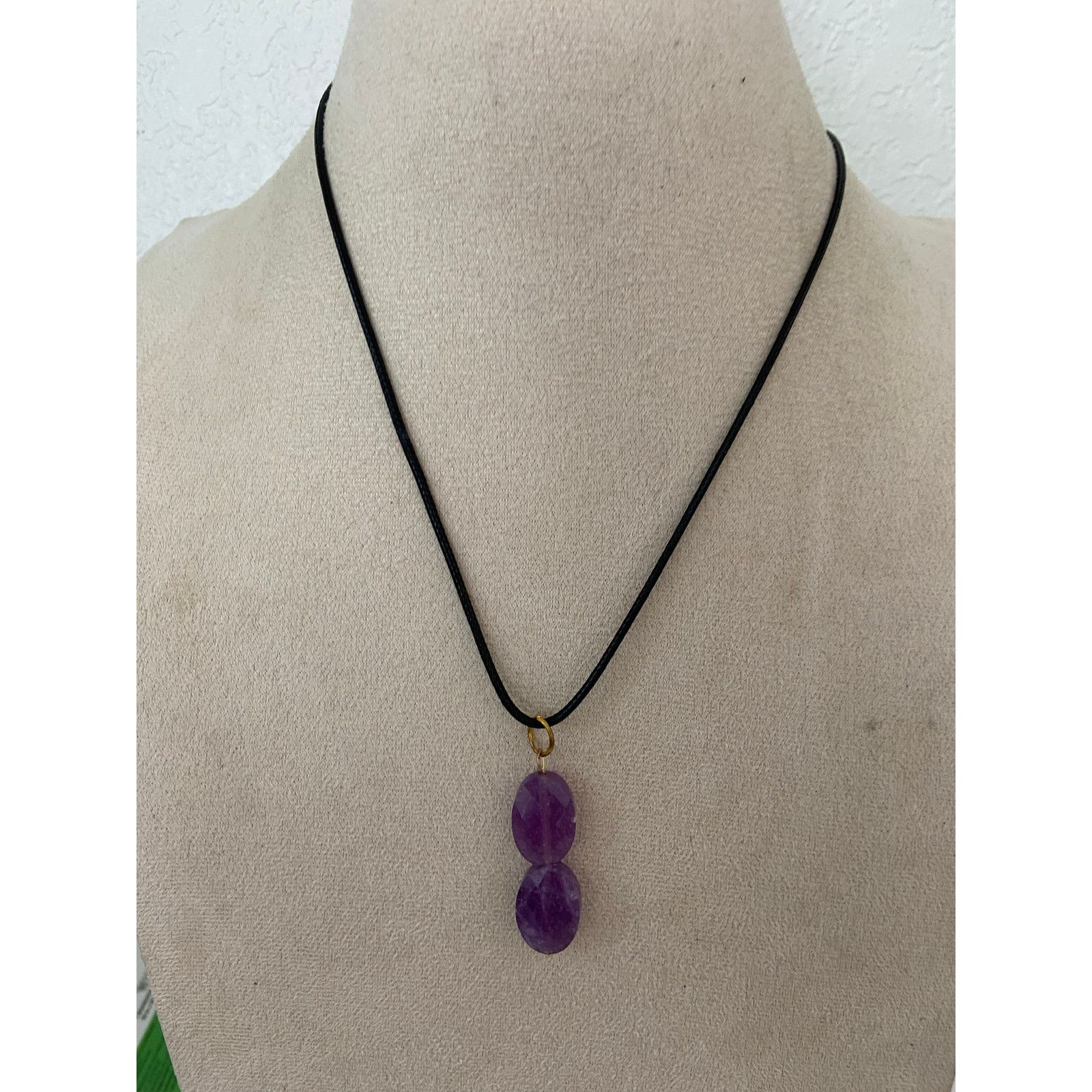 Handmade Amethyst pendant necklace Size ONE SIZE - 1 Thumbnail