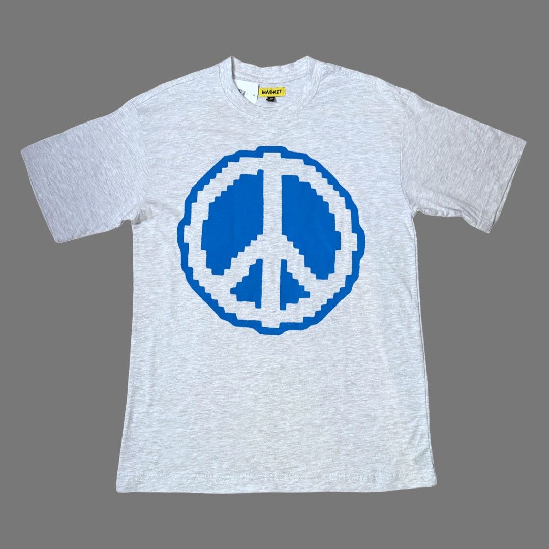 Other Market Studios Pixel Peace Gray Blue Graphic Tee M NWT Size US M / EU 48-50 / 2 - 1 Thumbnail