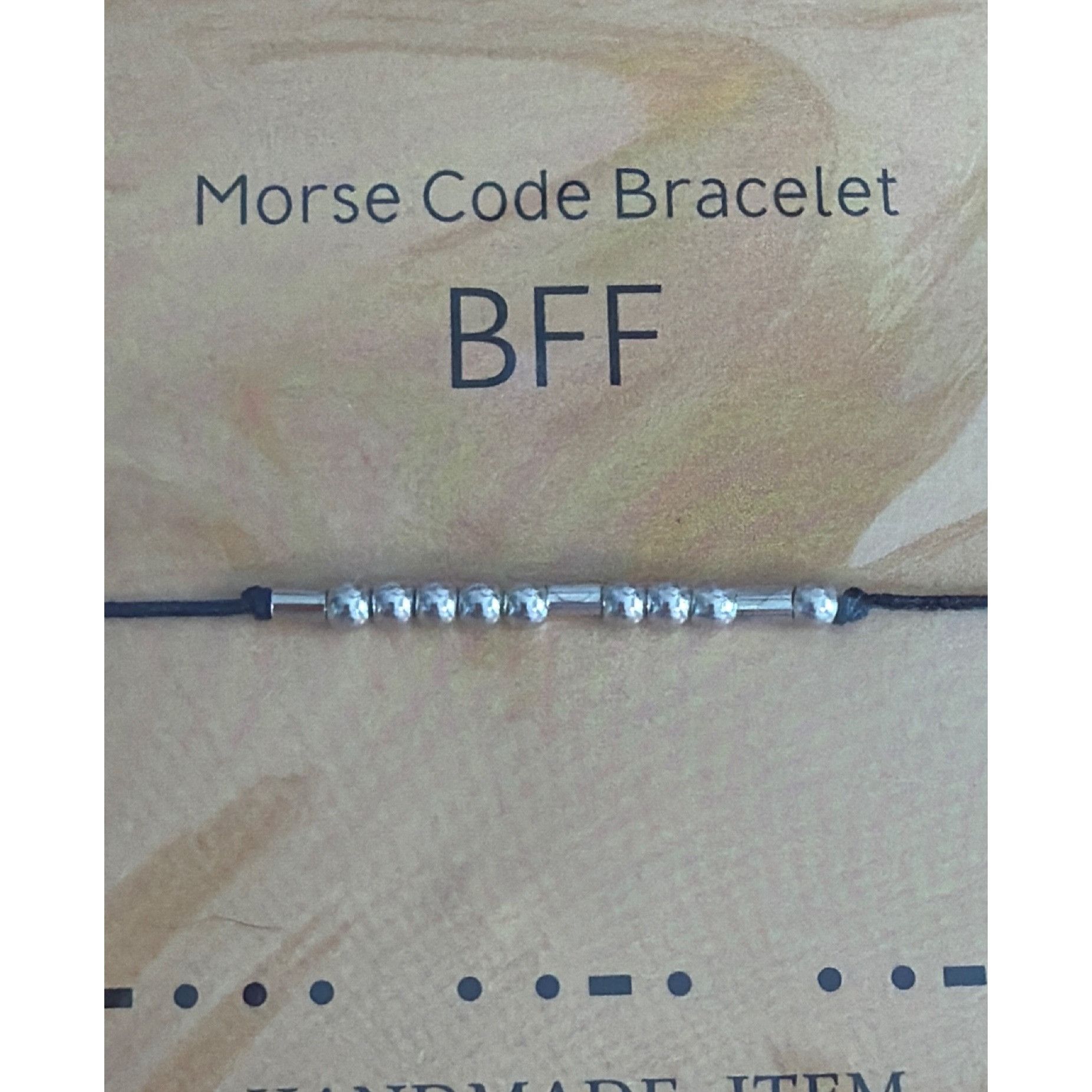 Other Morse Code Bracelet BFF Handmade Friendship Adj Black String Size ONE SIZE - 2 Thumbnail
