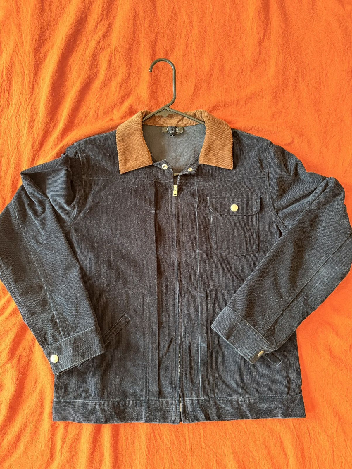 A.P.C. APC Blue Black Corduroy Jacket Size S Size US S / EU 44-46 / 1 - 1 Thumbnail
