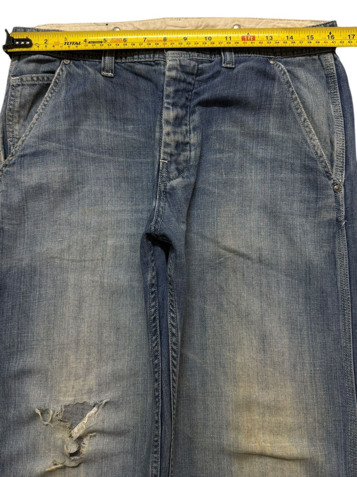 JNCO Y2K Japanese Brand Blue Faded Wash Distressed Straight Leg Size US 32 / EU 48 - 7 Thumbnail