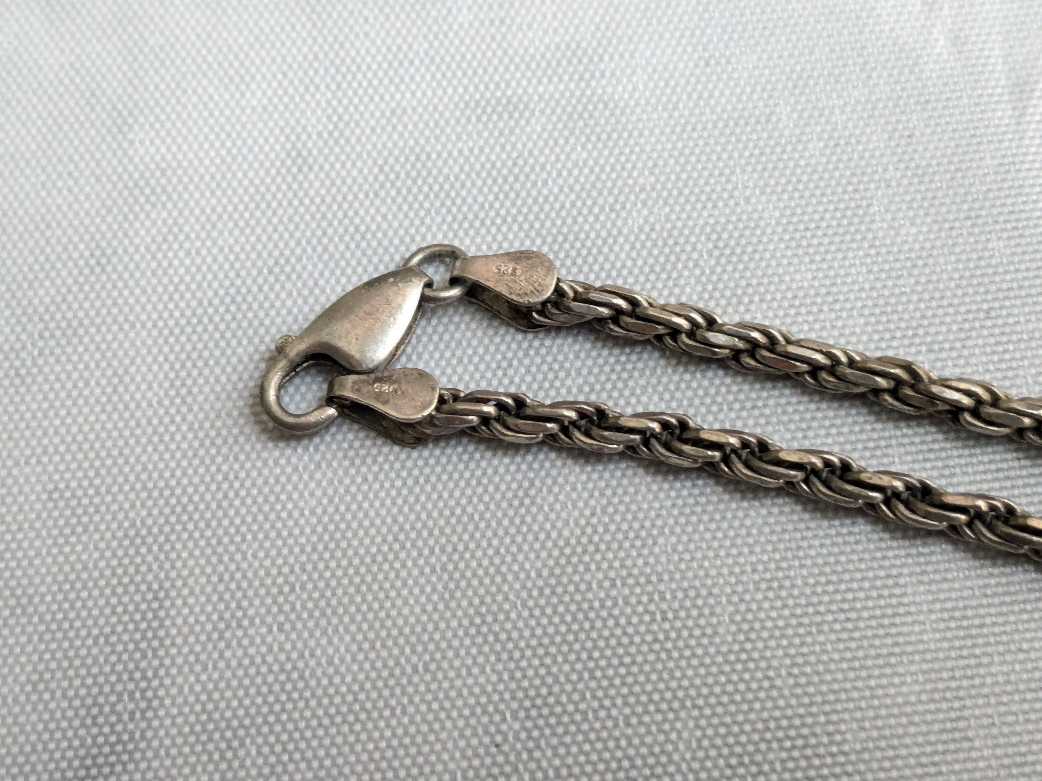 Jewelry Vintage Sterling Silver Rope Bracelet Twist 7" Italy Size ONE SIZE - 7 Thumbnail