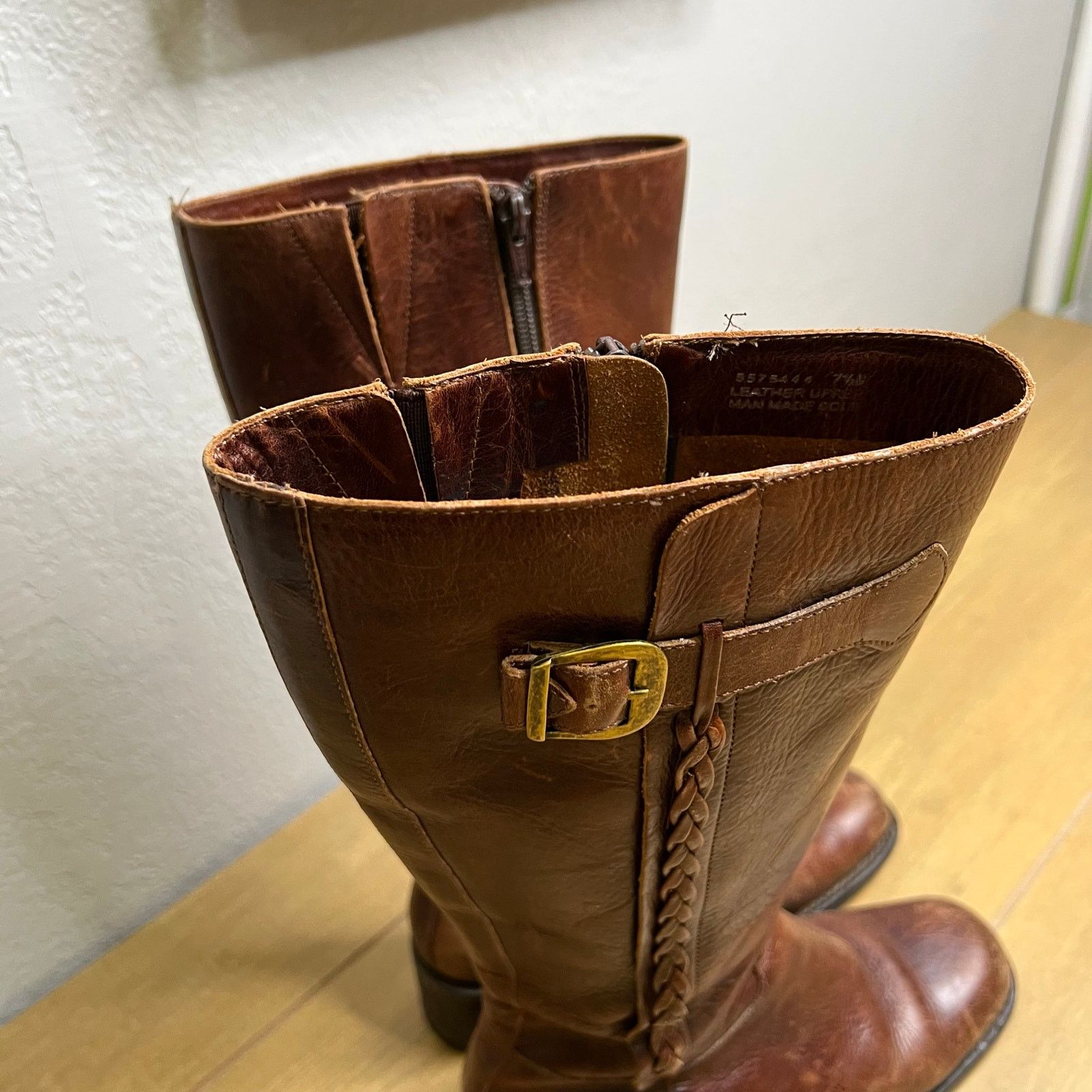 Vintage Vintage Super Leather Riding Boots Knee High Buckle Zip 7.5 Size US 7.5 / IT 37.5 - 14 Thumbnail