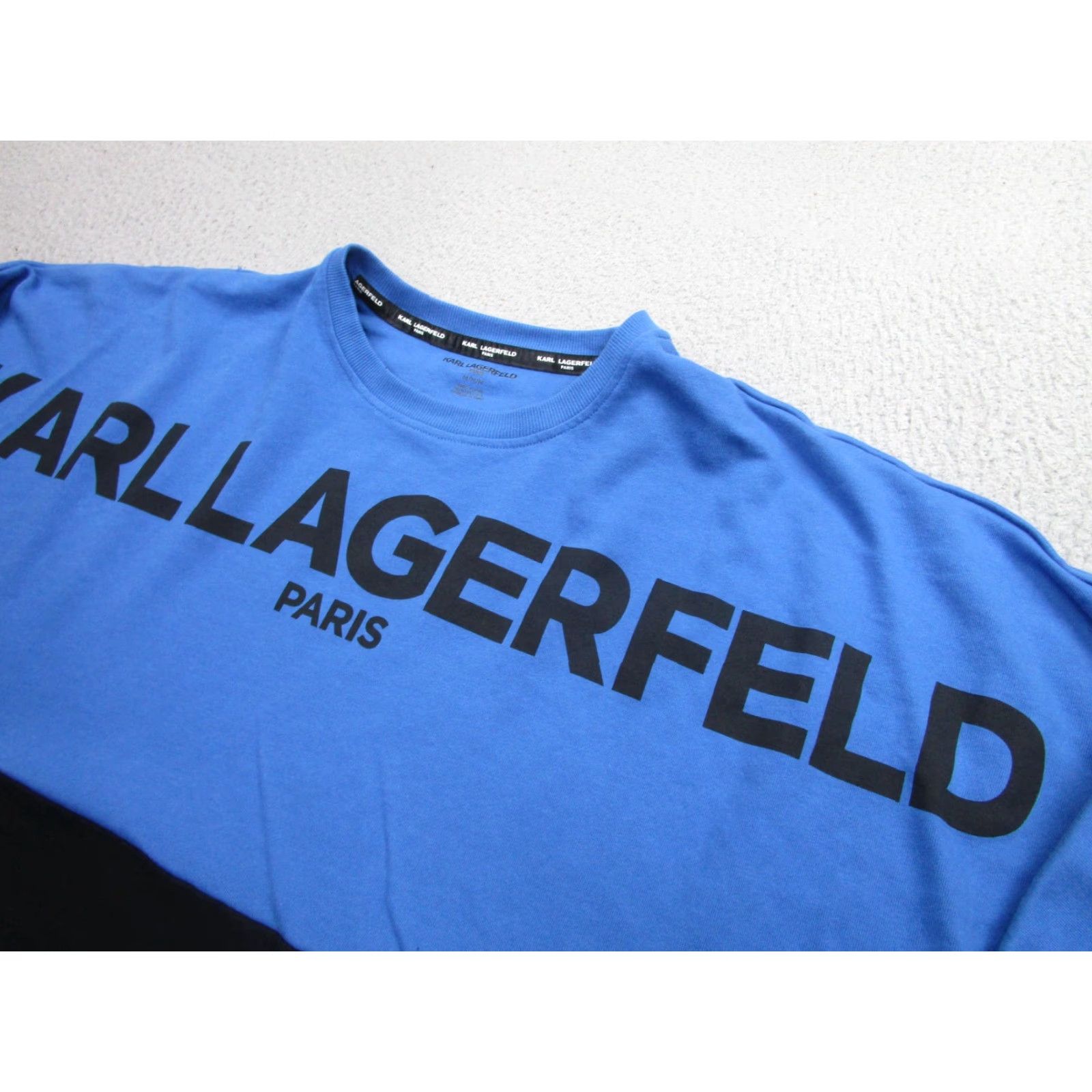 Karl Lagerfeld Karl Lagerfeld Paris Sweatshirt Womens Medium Blue Black Bold Logo Pullover Size M / US 6-8 / IT 42-44 - 2 Thumbnail
