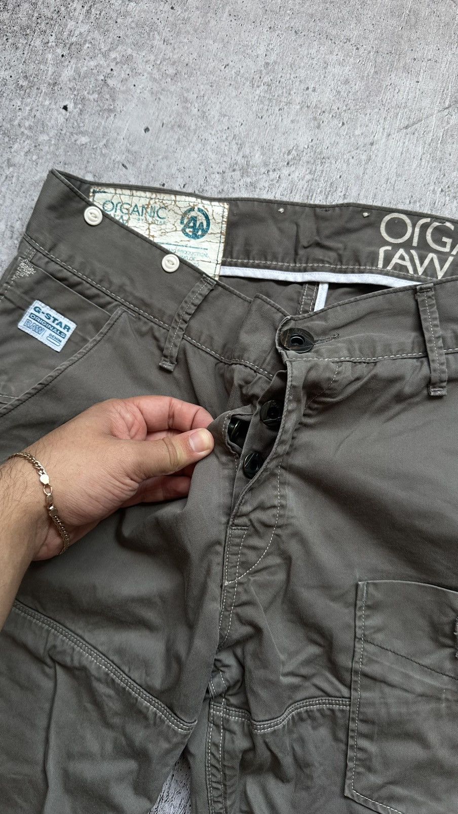 G-Star G star Raw Organic Cargo Style Vintage Casual Pants Size US 33 - 3 Thumbnail