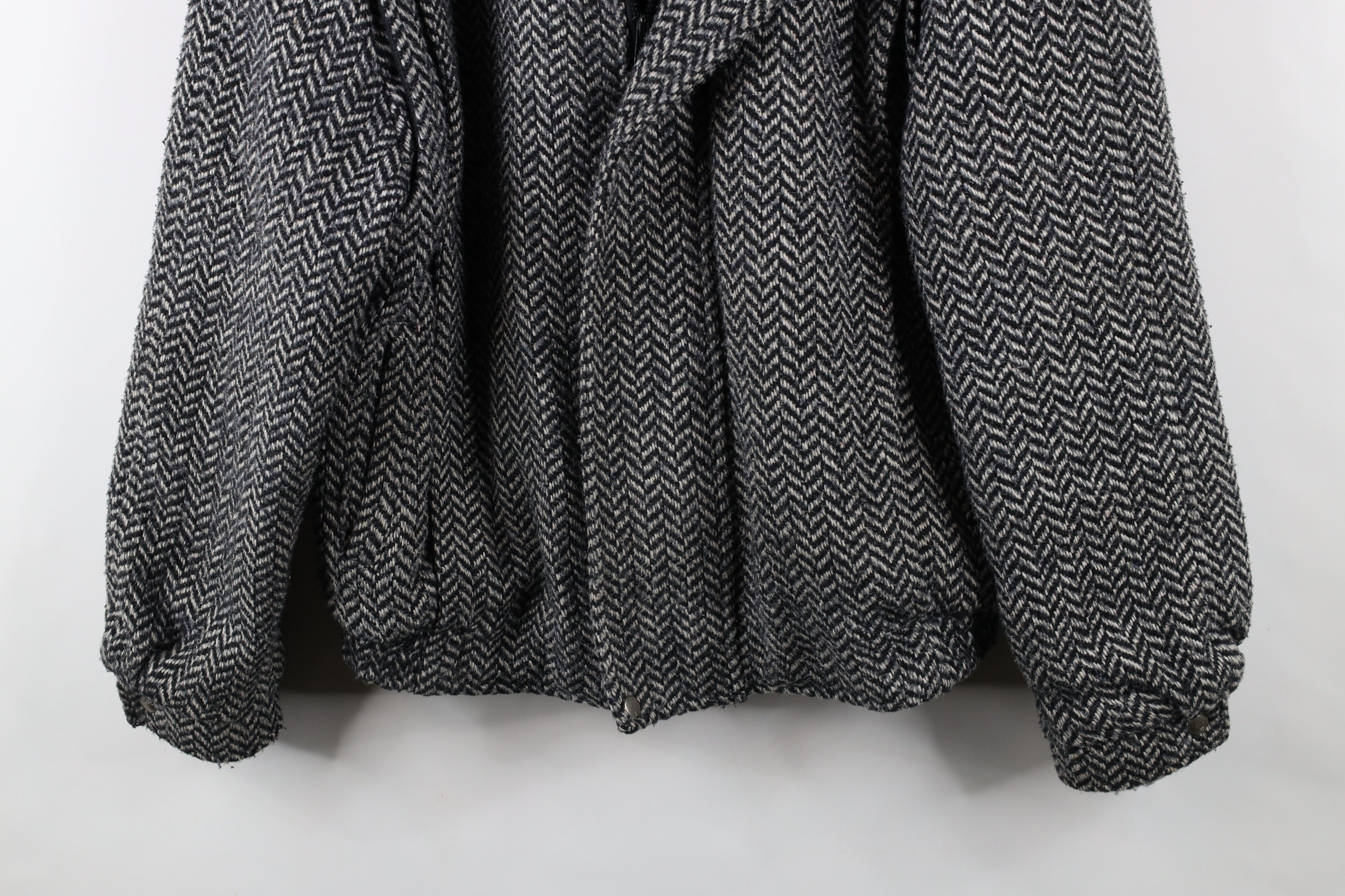 Vintage Vintage 90s Streetwear Blend Herringbone Tweed Bomber Jacket Size US L / EU 52-54 / 3 - 3 Thumbnail