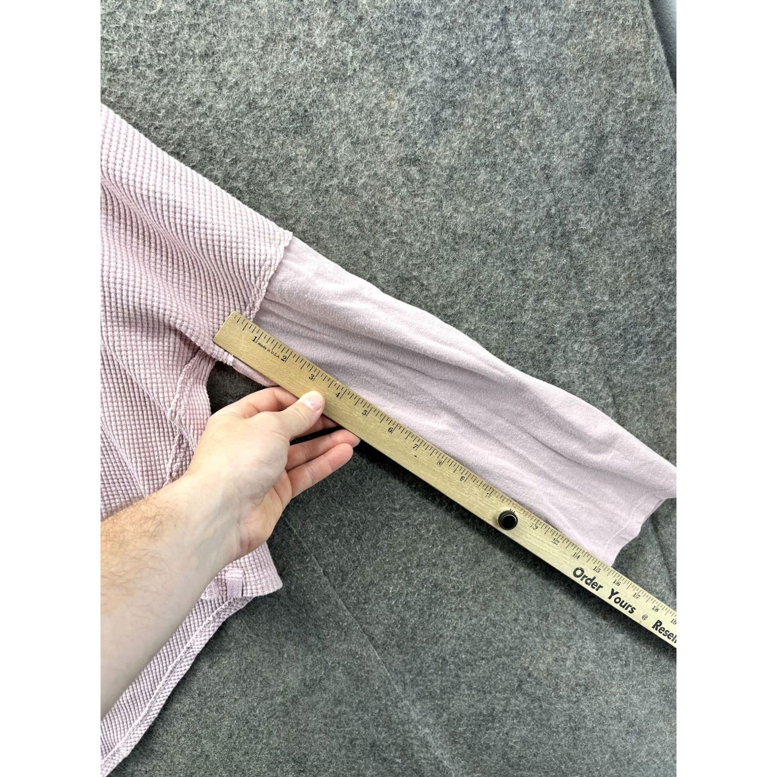 Free People We The Free People Shirt Women Medium Pink Crew Neck Long Sleeve Waffle High Low Size M / US 6-8 / IT 42-44 - 6 Thumbnail